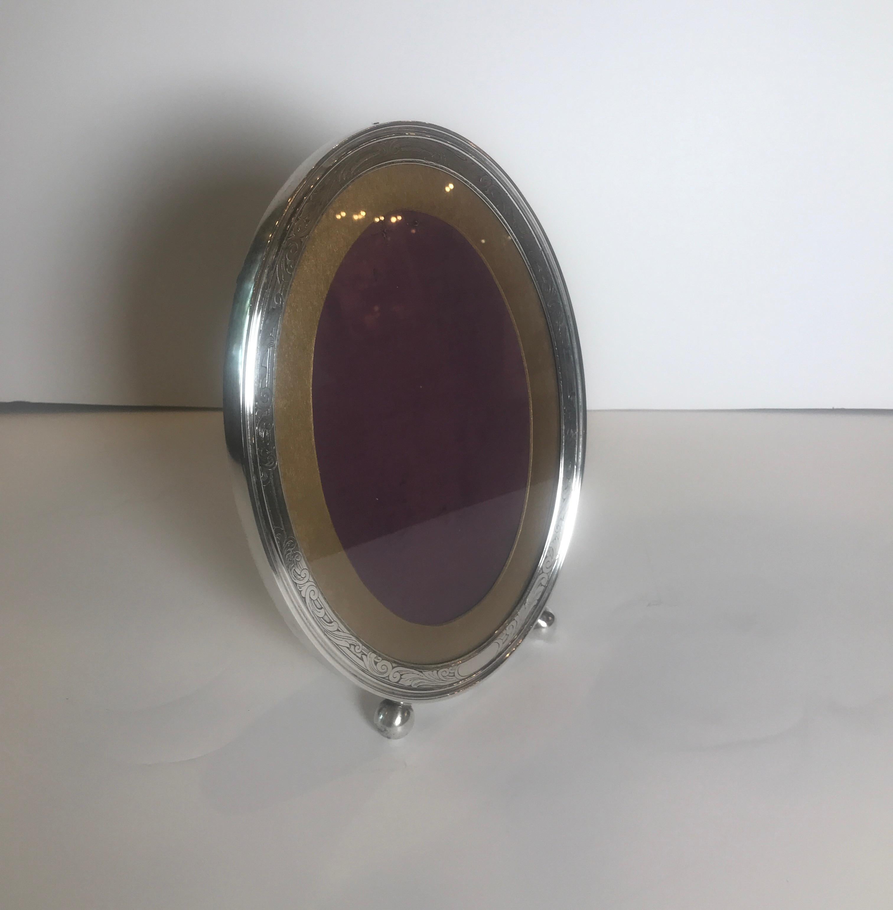 19th Century Gorham Sterling Silver Oval Picture Frame