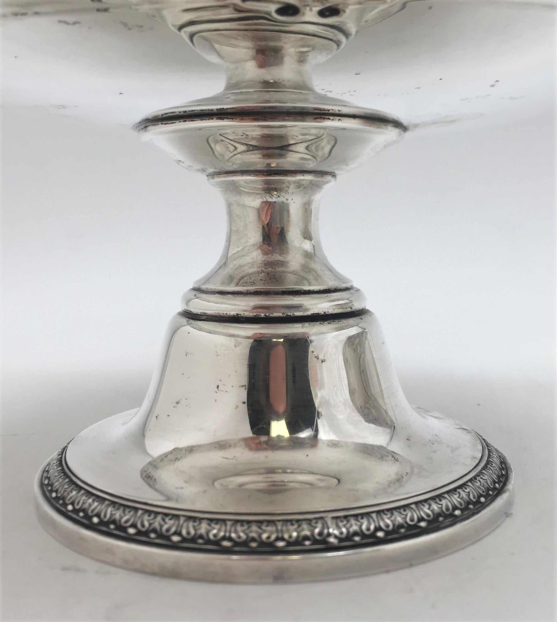 Early 20th Century Gorham Sterling Silver Pair of 1926 Tazzas Compotes Dishes in Gregorian Pattern For Sale