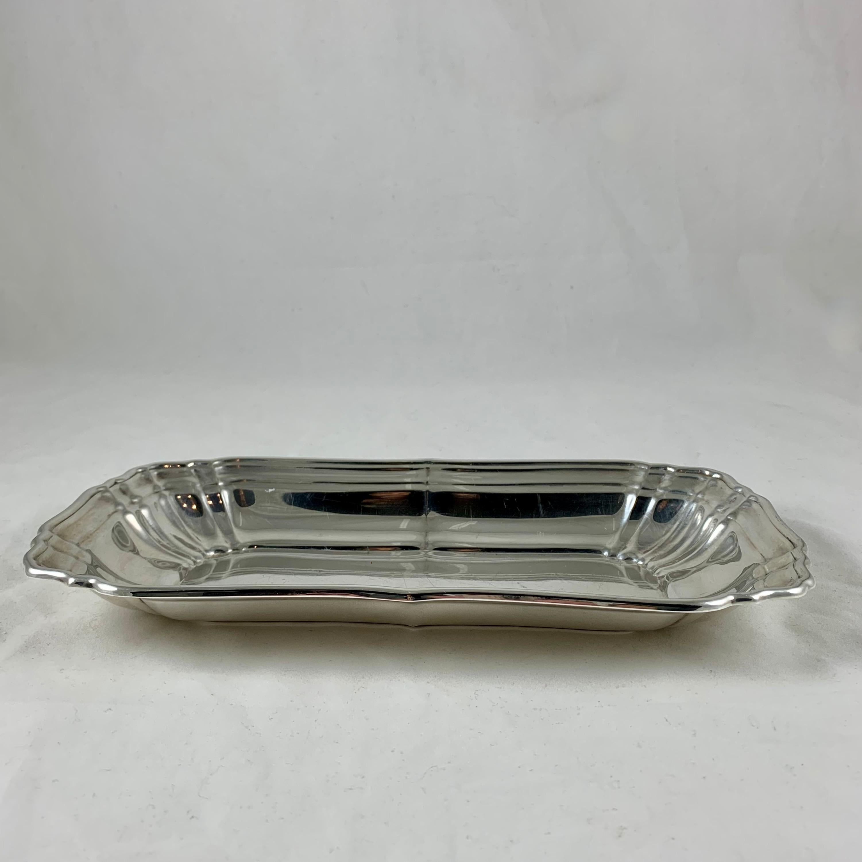 Gorham Sterling Silver Paneled Rectangular Celery or Relish Tray, circa 1940s For Sale 4