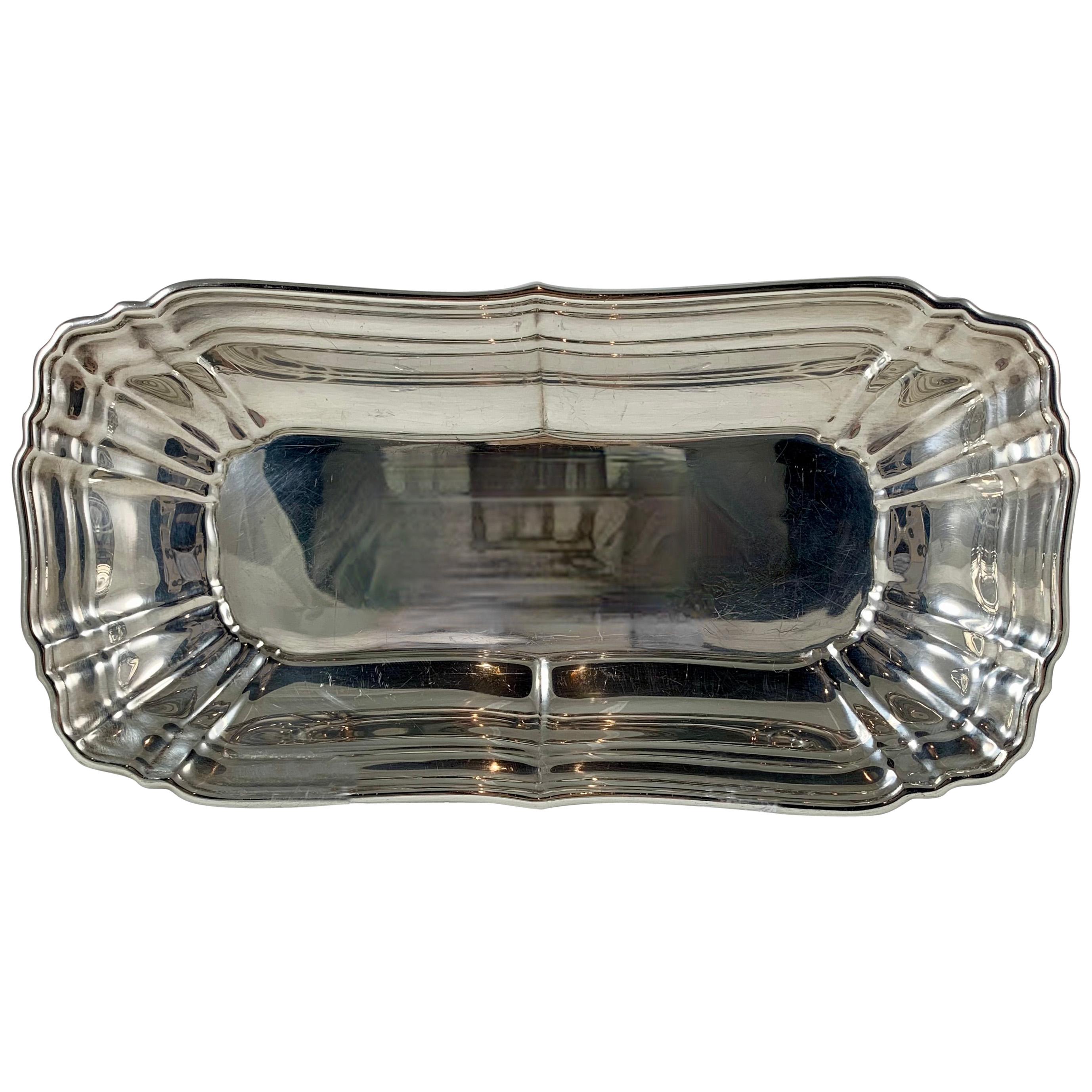 Bandeja rectangular con paneles de plata de ley Gorham para apio o condimento, hacia 1940
