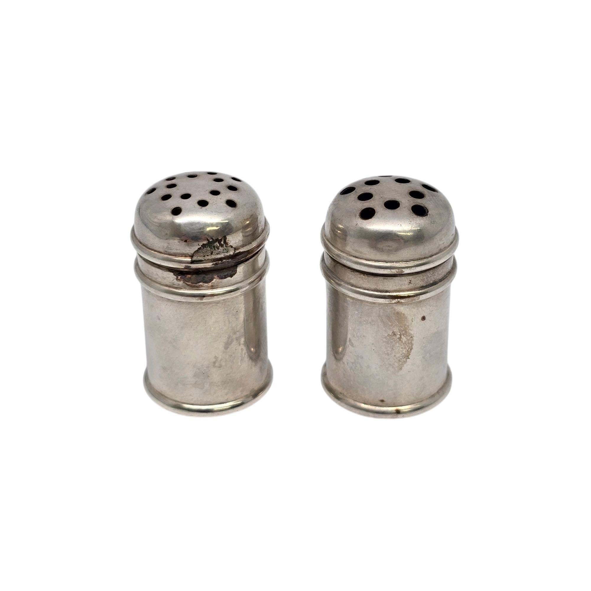 Women's or Men's Gorham Sterling Silver Salt & Pepper Shakers and Caddy with Monogram #21021