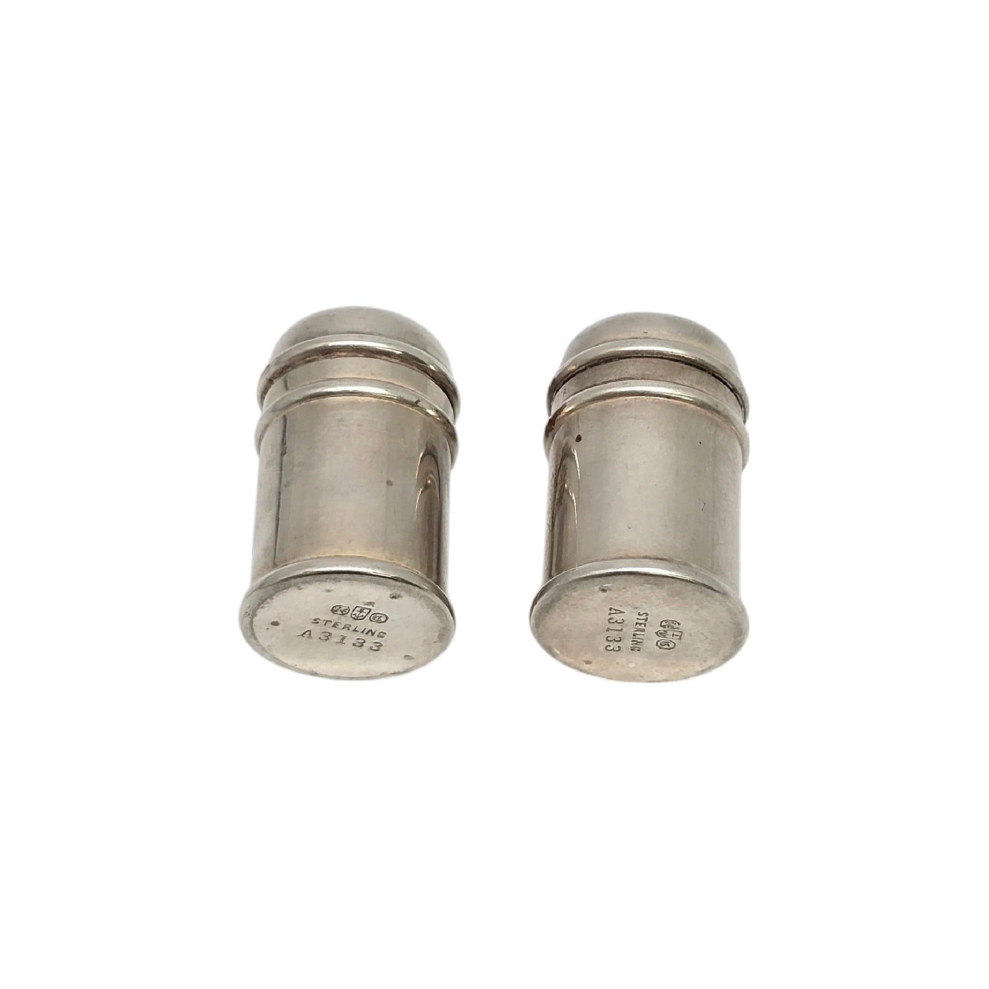 Gorham Sterling Silver Salt & Pepper Shakers and Caddy with Monogram #21021 3
