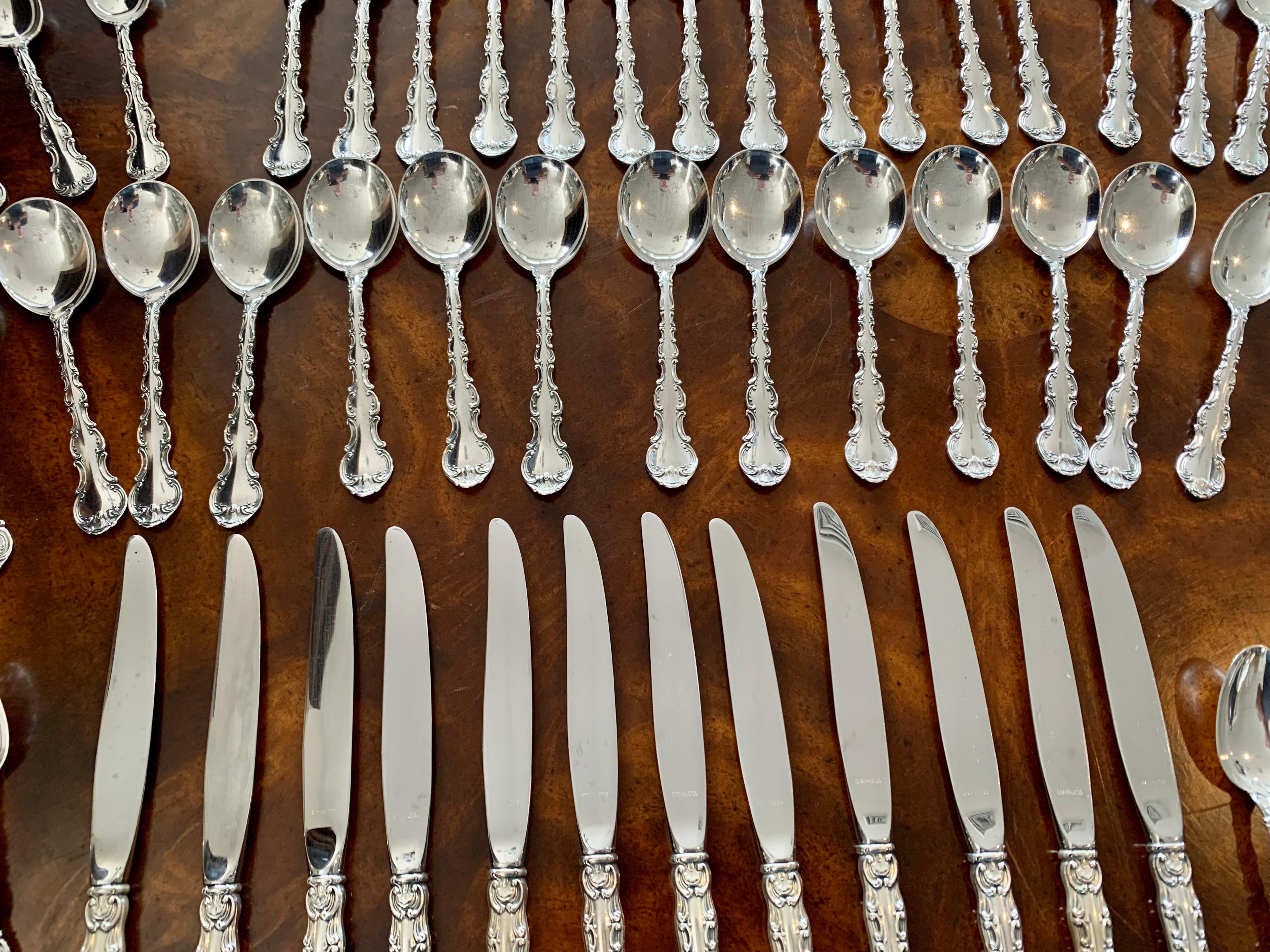 Gorham Sterling Silver Service for 12 Style Strasbourg 72 Pieces in Total 1