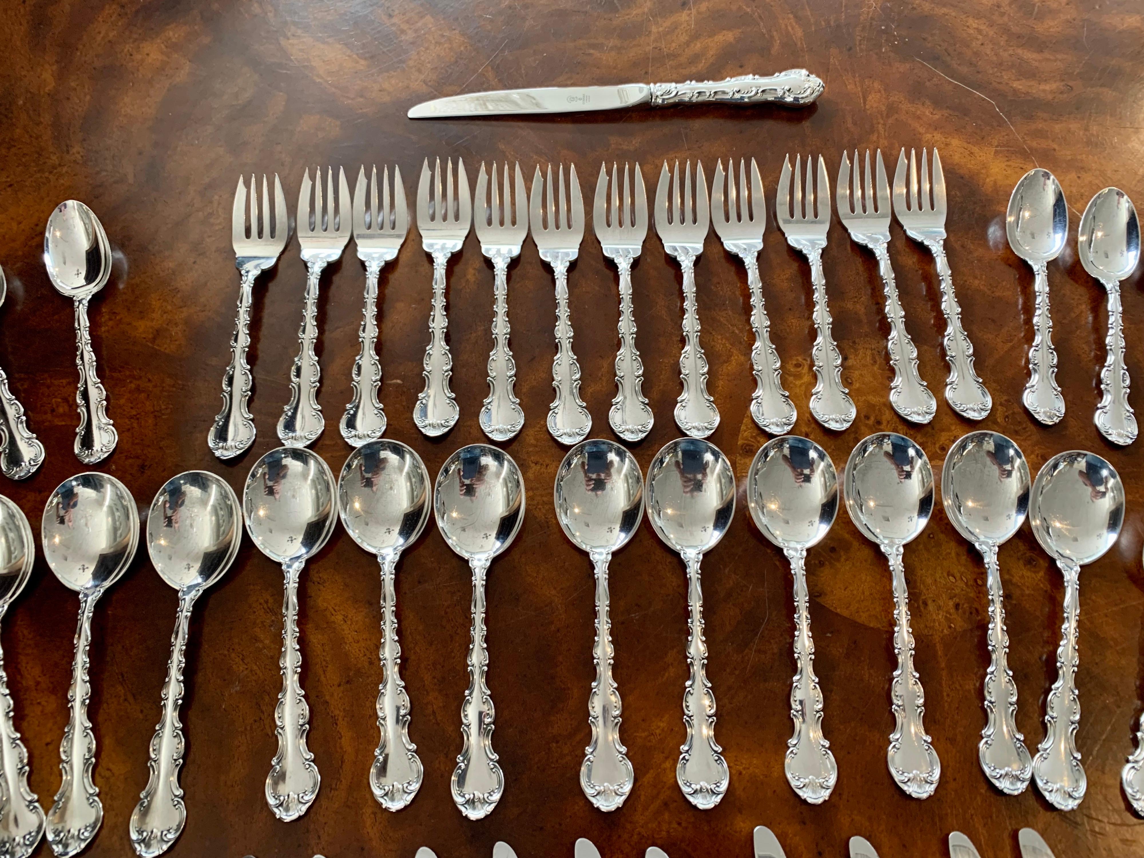 Gorham Sterling Silver Service for 12 Style Strasbourg 72 Pieces in Total 2