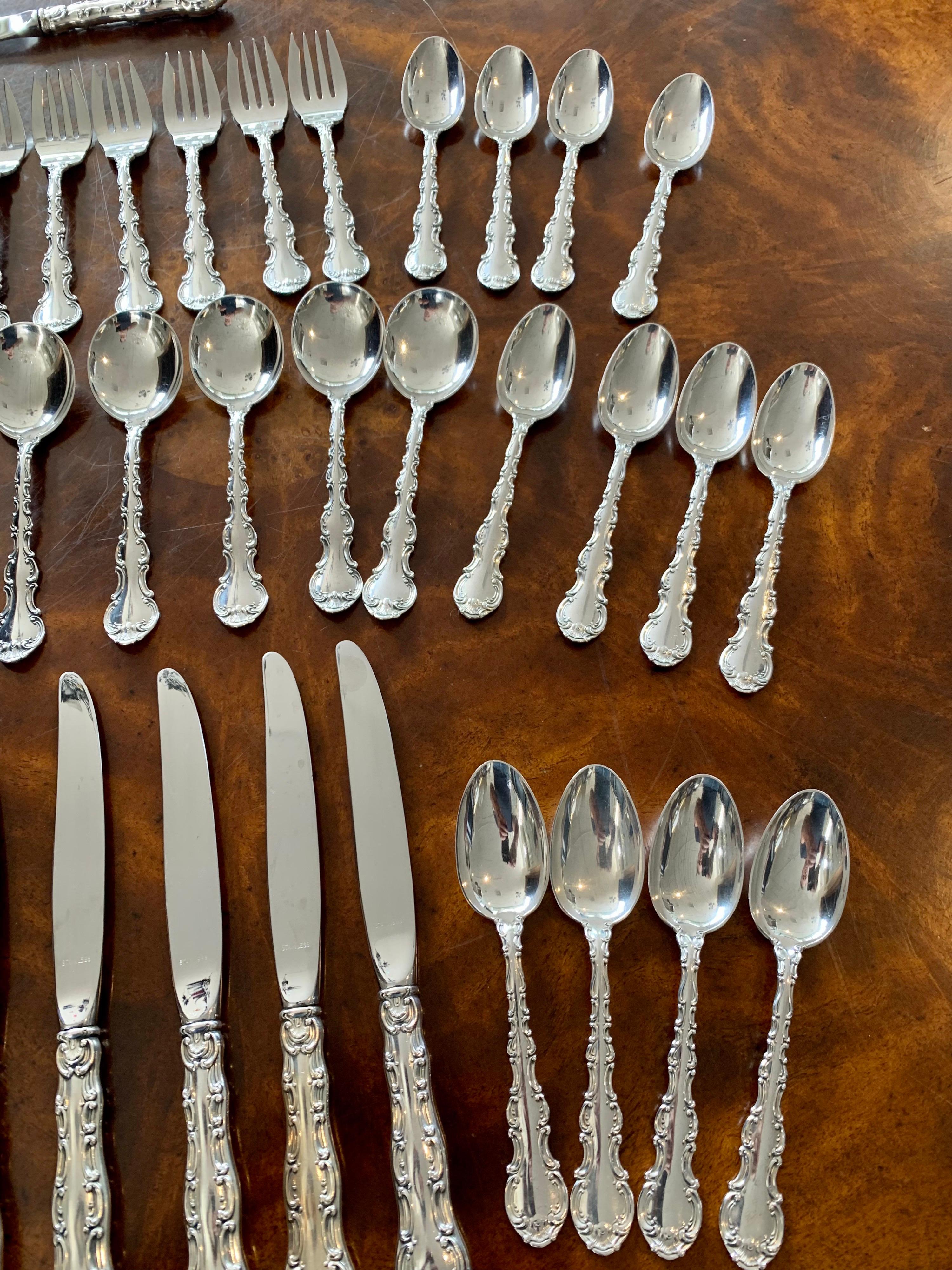 Gorham Sterling Silver Service for 12 Style Strasbourg 72 Pieces in Total 3