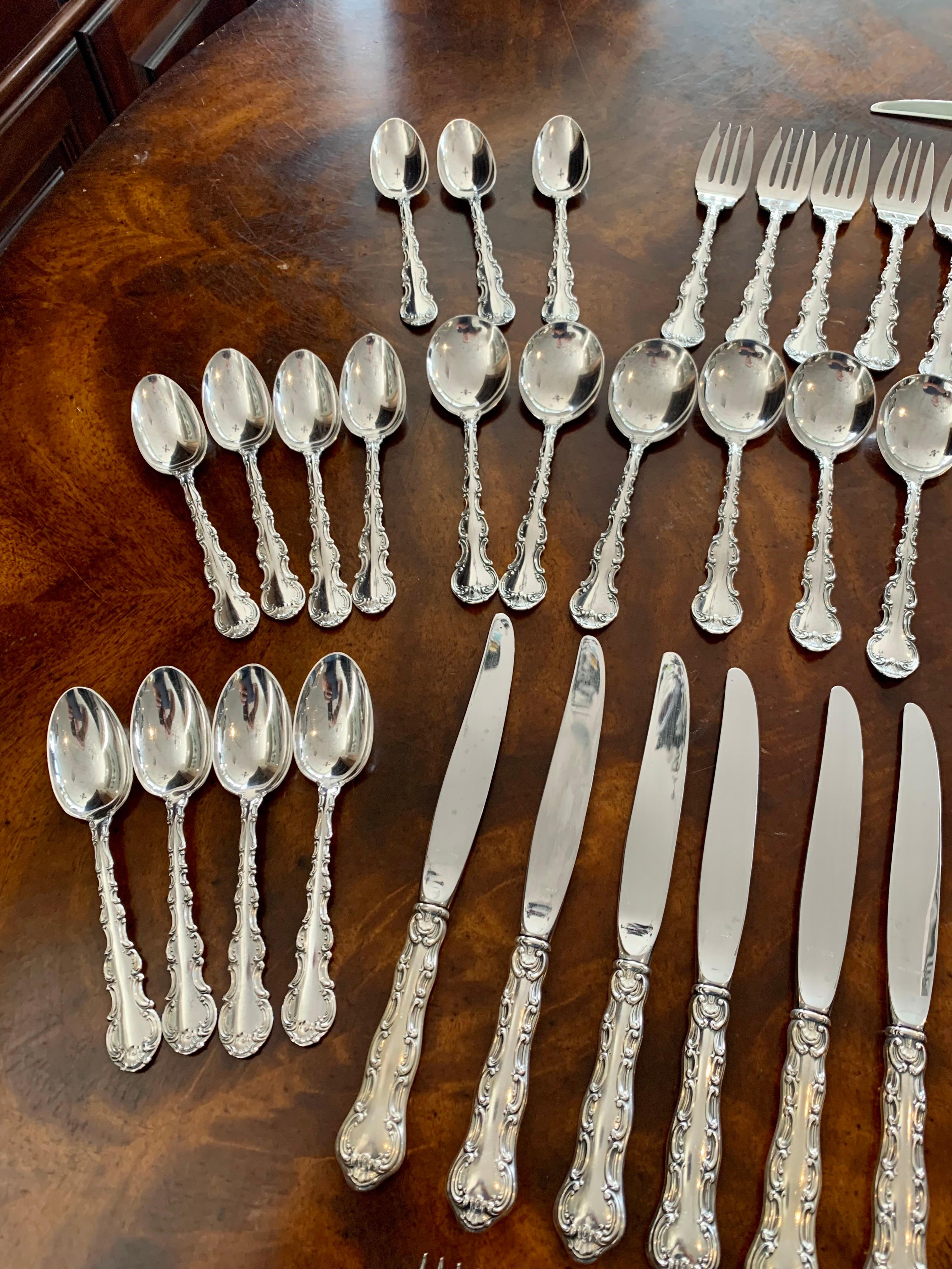 Gorham Sterling Silver Service for 12 Style Strasbourg 72 Pieces in Total 4