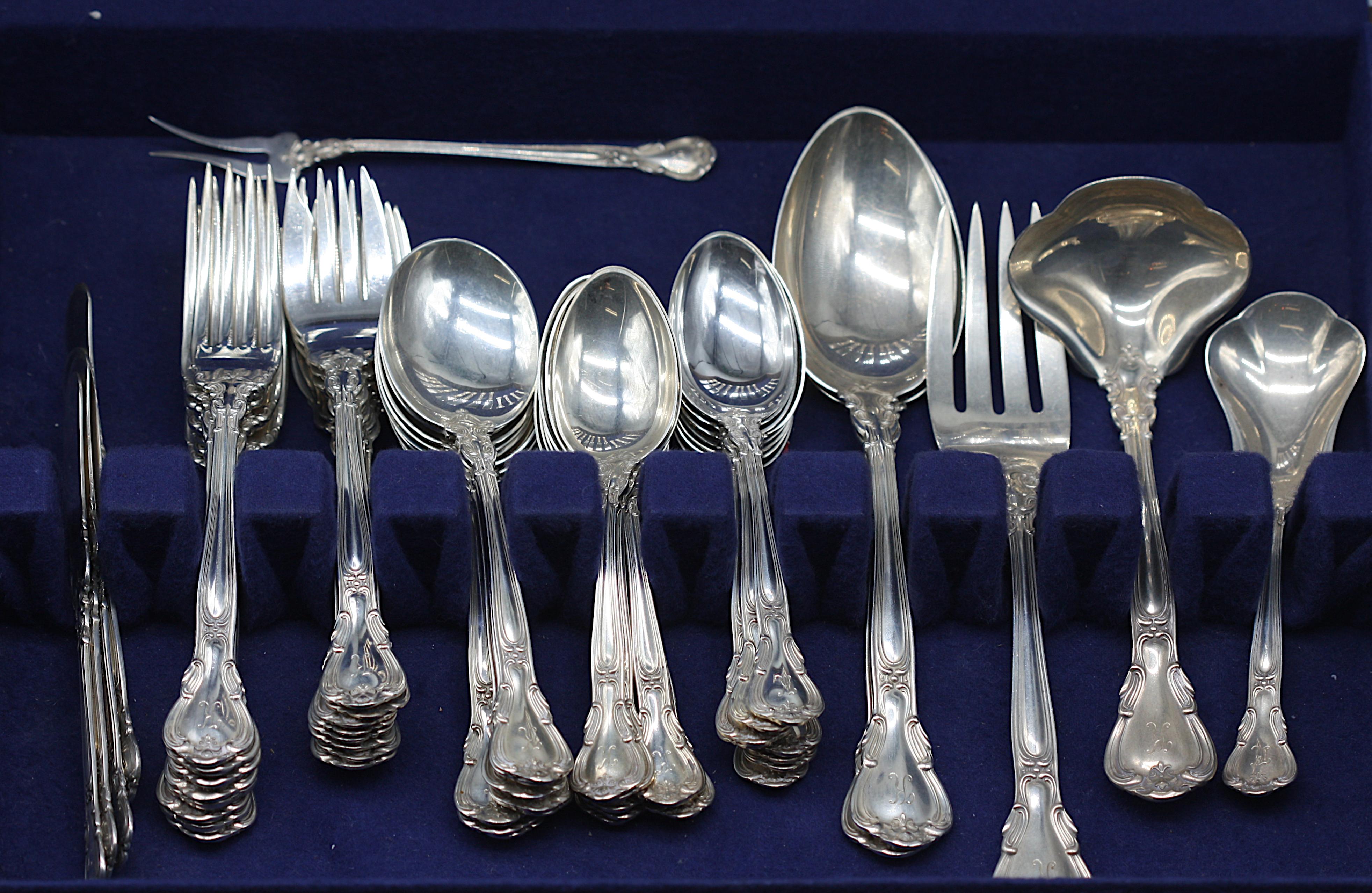 Servizio di posate in argento sterling Gorham da sessantadue pezzi in vendita 1