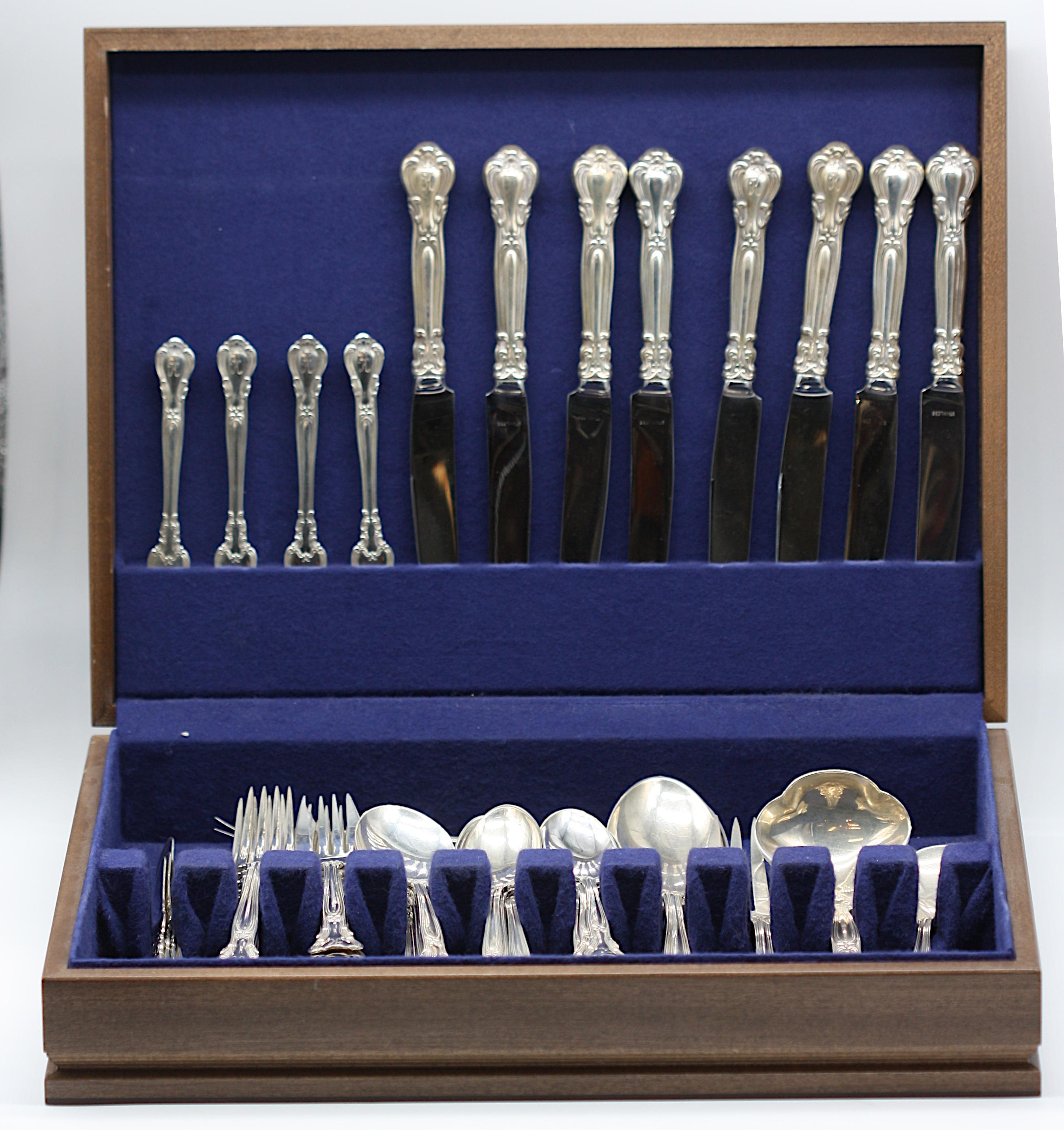 Servizio di posate in argento sterling Gorham da sessantadue pezzi in vendita 3