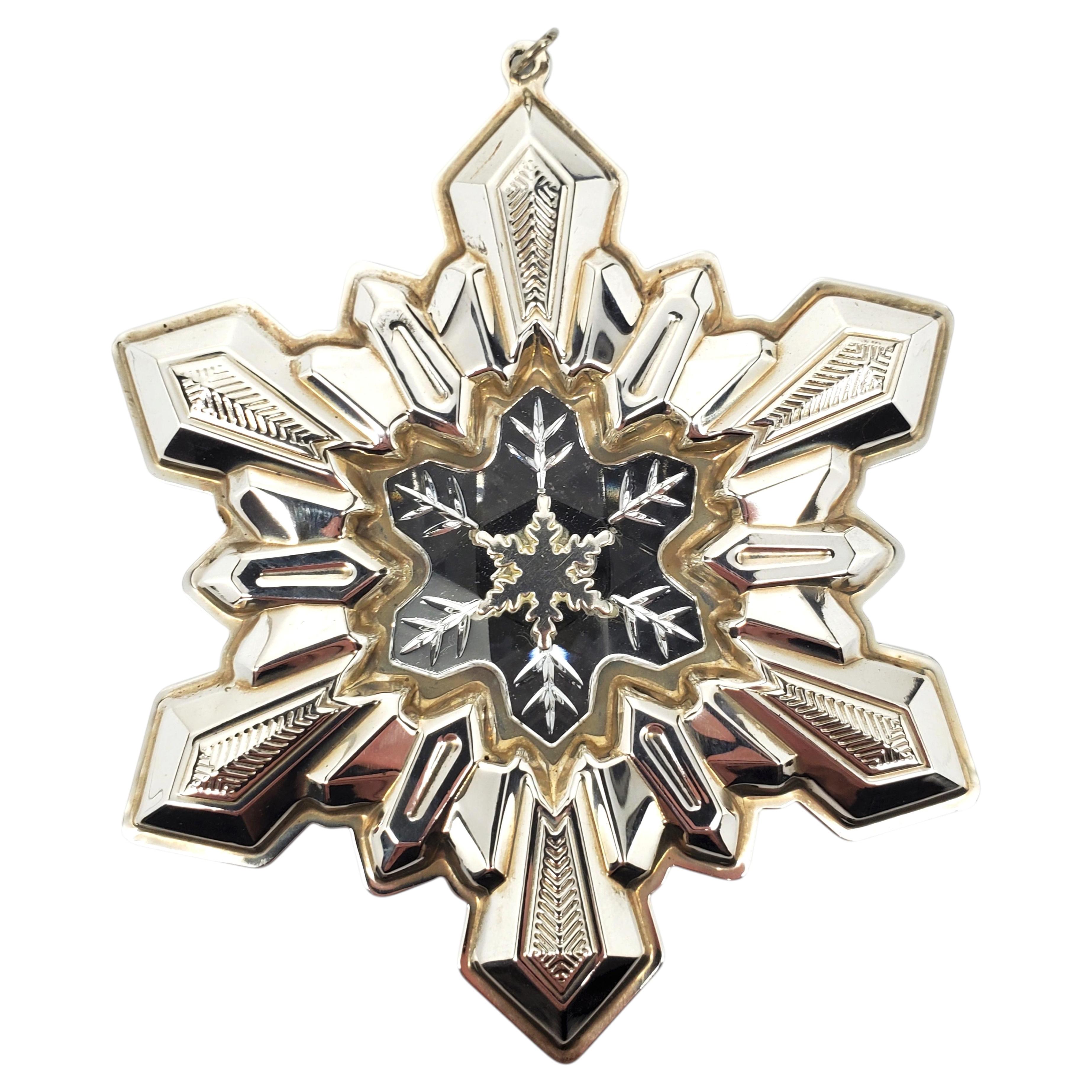 Gorham Sterling Silver Snowflake Christmas Ornament Pendant With Box #24339