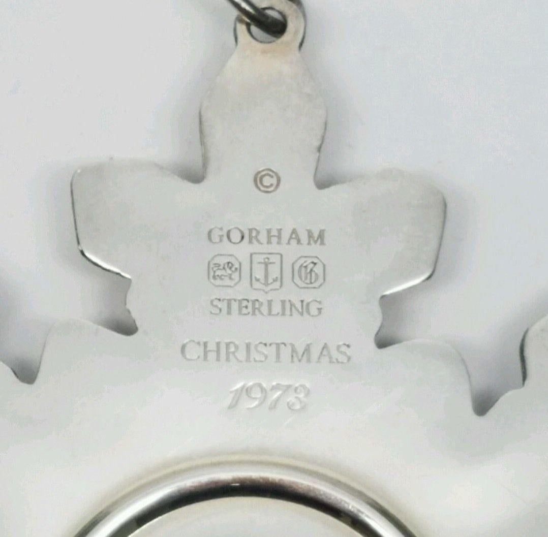 Gorham Sterling Silver Snowflake Ornament, 1973 In Good Condition In Washington Depot, CT