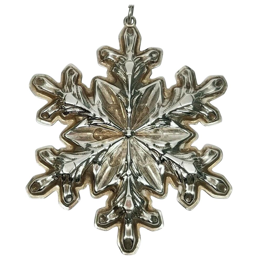 Gorham Sterling Silver Snowflake Ornament, 1973