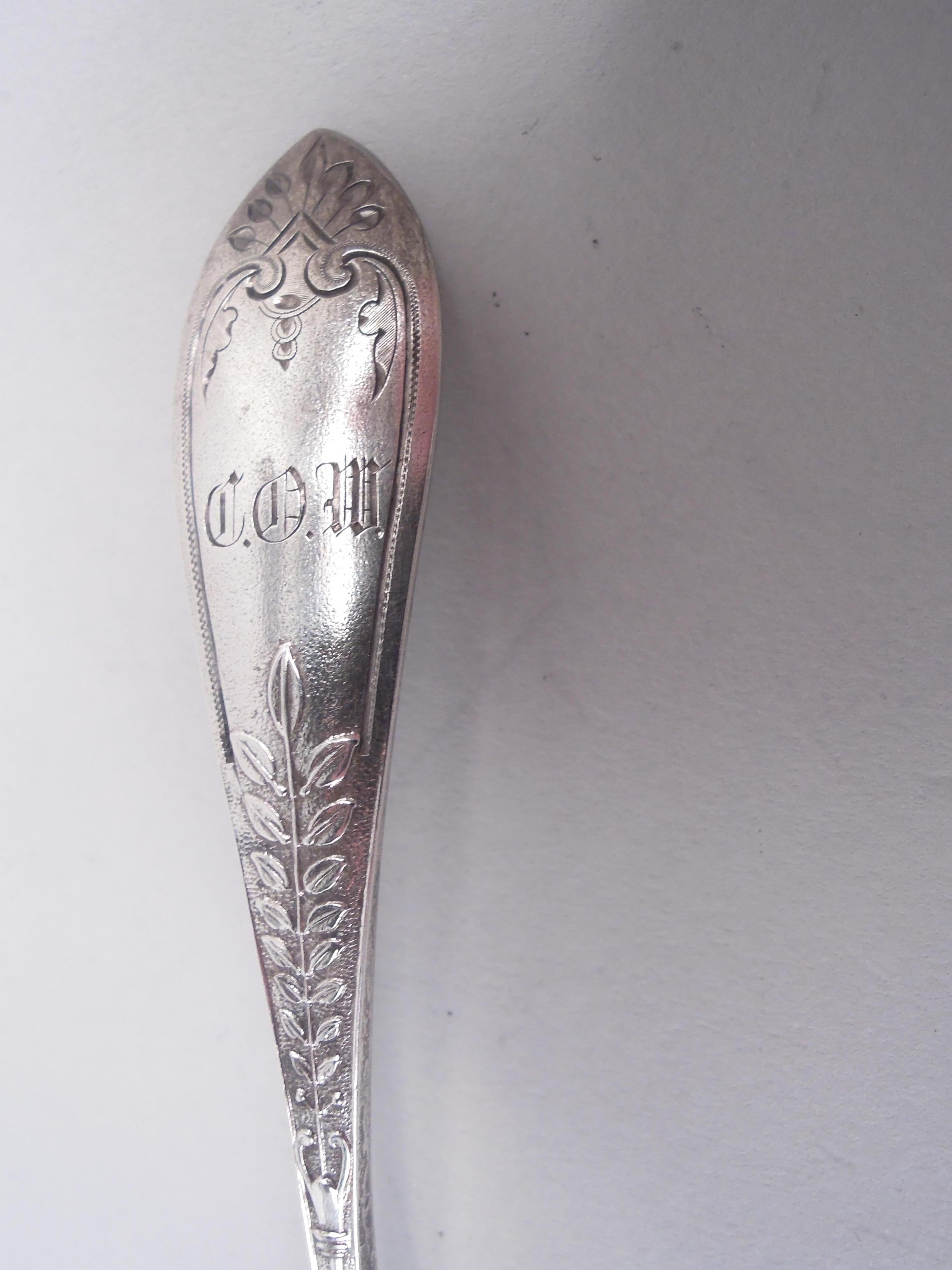 Gorham Sterling Silver Erdbeergabeln in ästhetischem Palmenmuster (Ästhetizismus) im Angebot