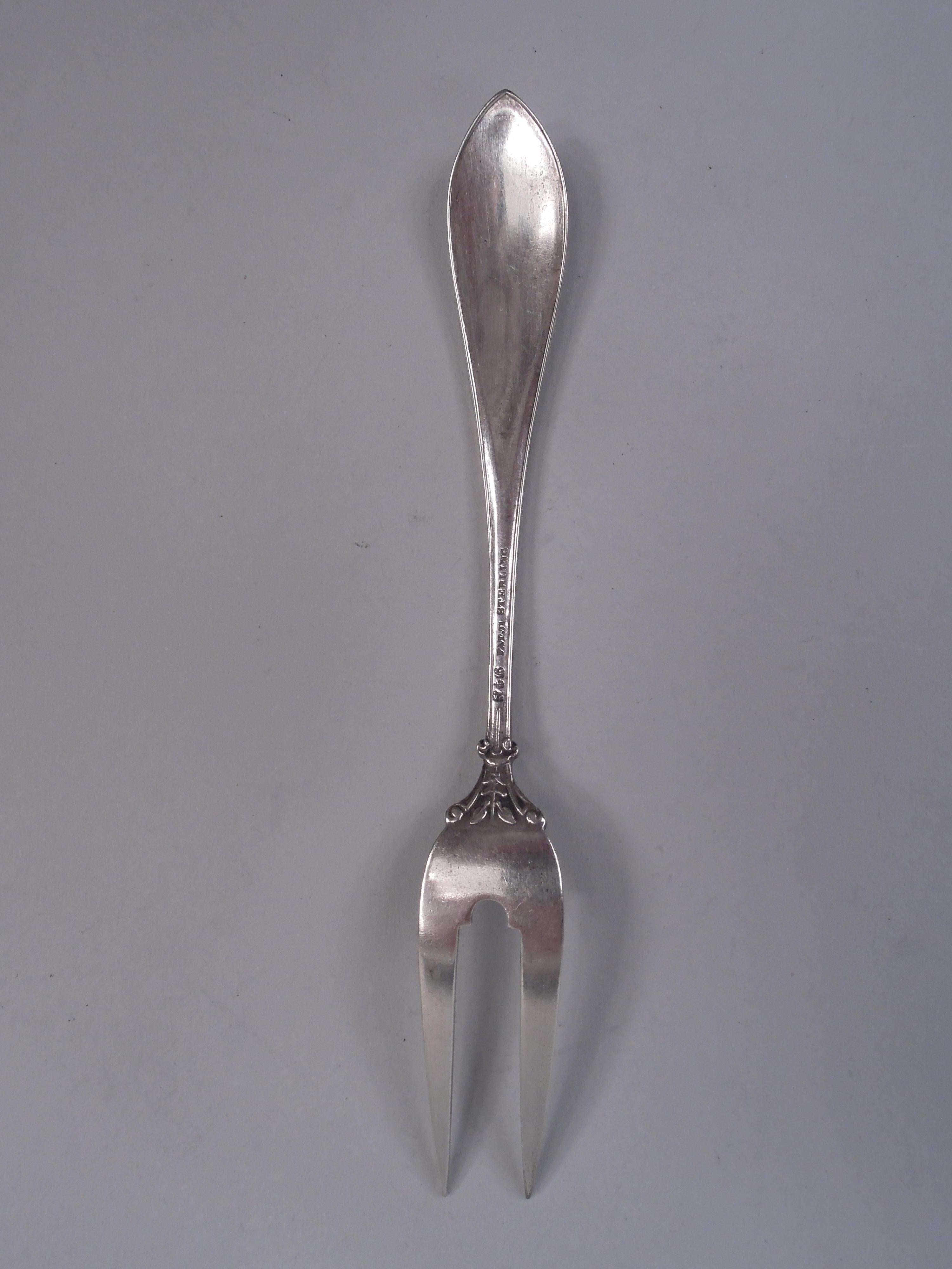 Gorham Sterling Silver Erdbeergabeln in ästhetischem Palmenmuster (amerikanisch) im Angebot