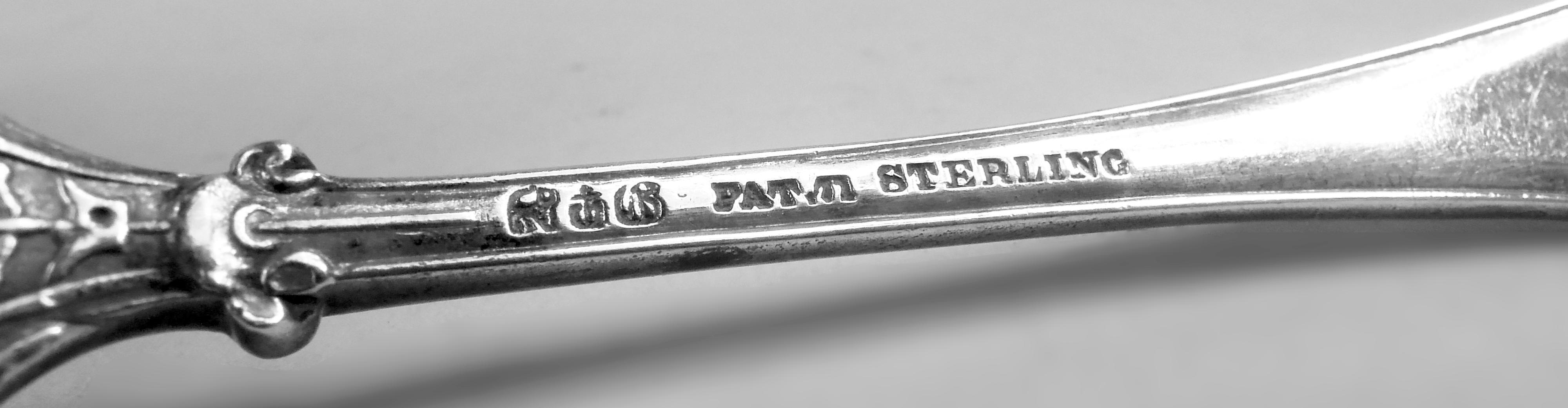 Gorham Sterling Silver Erdbeergabeln in ästhetischem Palmenmuster (19. Jahrhundert) im Angebot