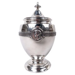 Gorham Sterling Silver Tea Caddy in Classical Medallion Pattern