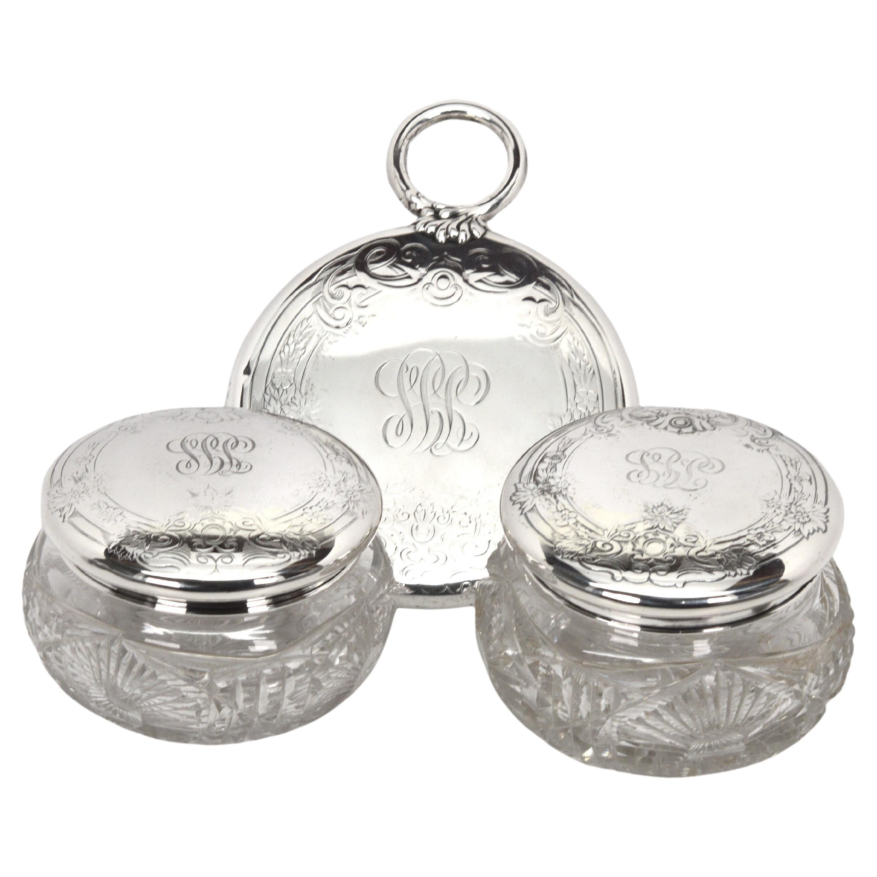 Gorham Sterling Silver Three Piece Vintage Vanity Set