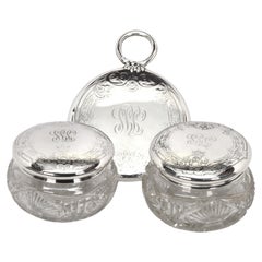 Gorham Sterling Silver Three Piece Vintage Vanity Set