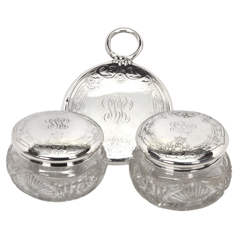 Gorham Sterling Silver Three Piece Vintage Vanity Set For  display picture 2
