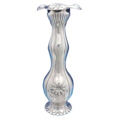Gorham Sterling Silver Vase with Floral Daisies Art Nouveau