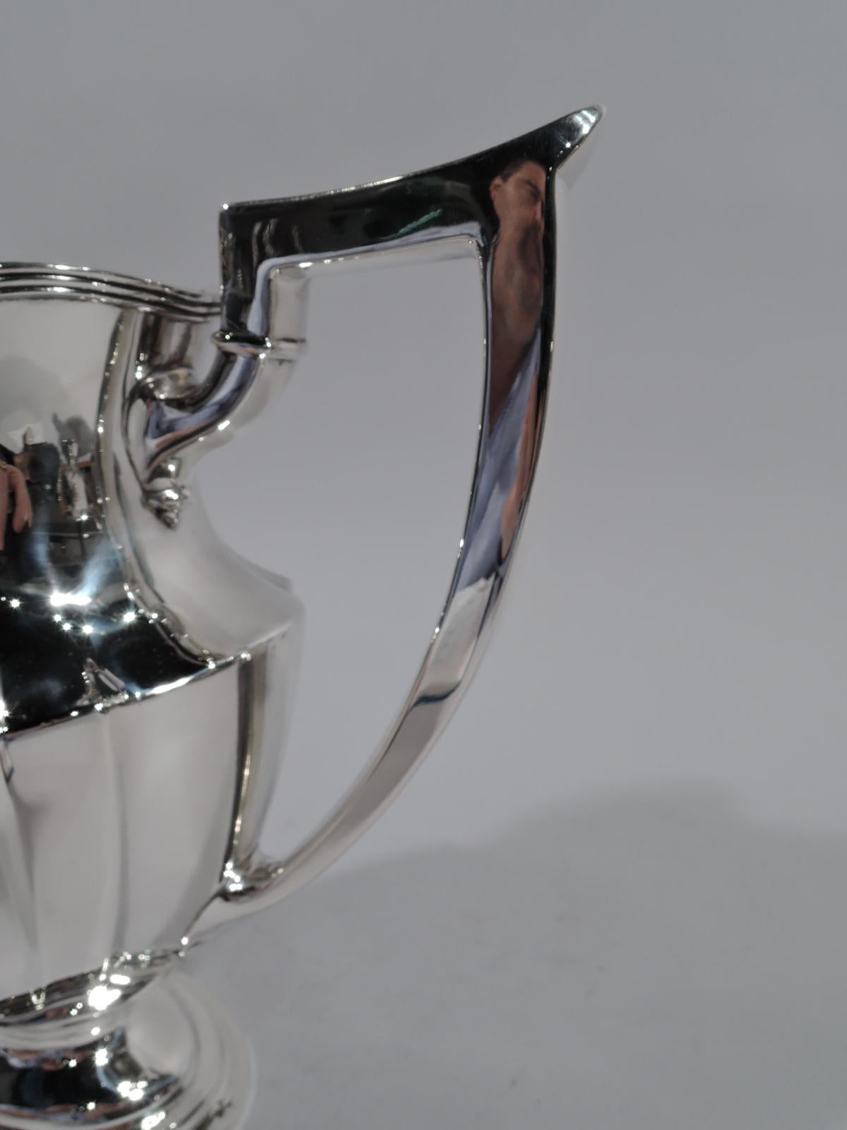 Gorham Sterling Silver Water Pitcher in Art Deco Plymouth Pattern In Excellent Condition In New York, NY