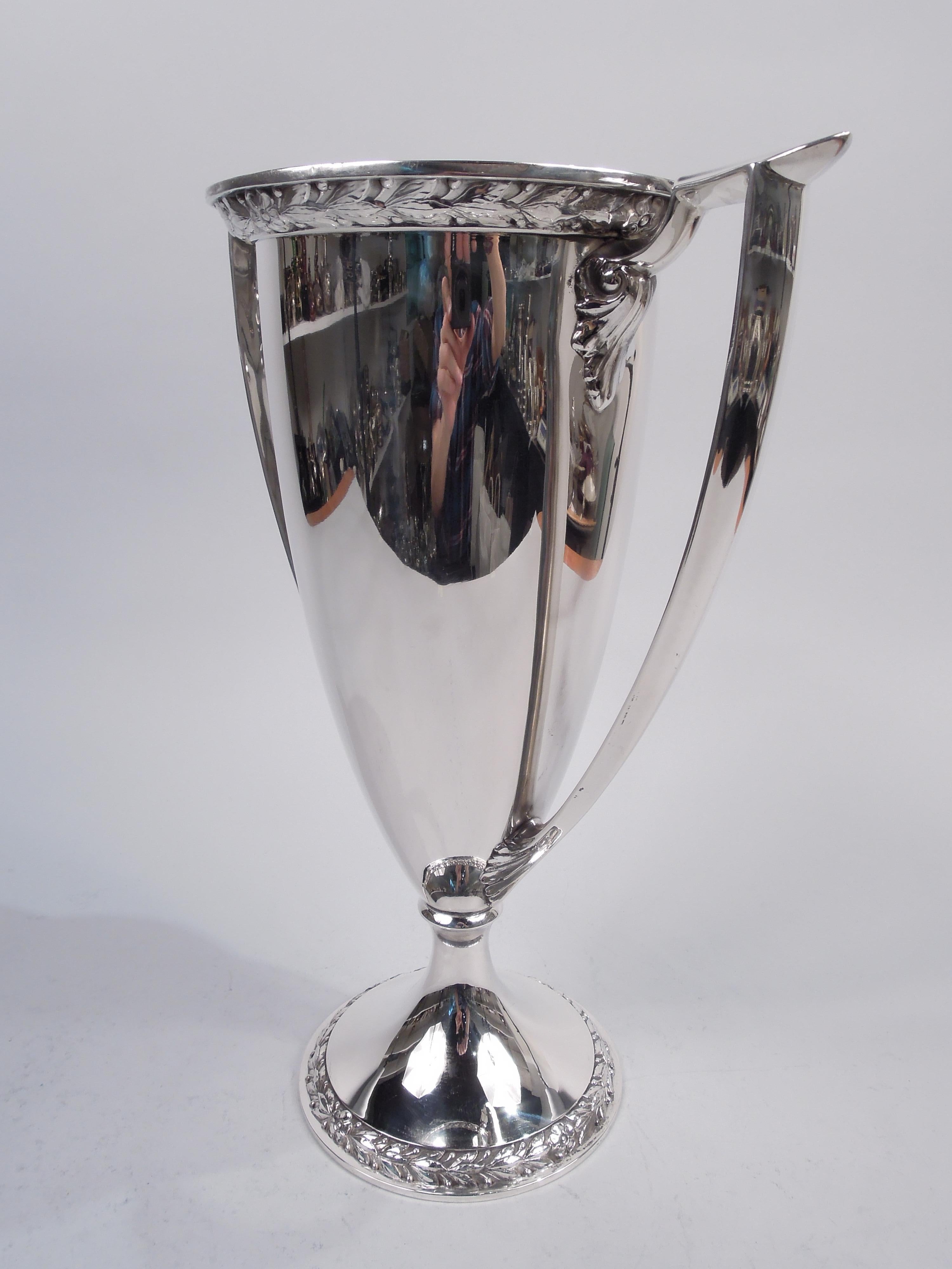 Appliqué Gorham Tall Edwardian Classical Sterling Silver Trophy Cup