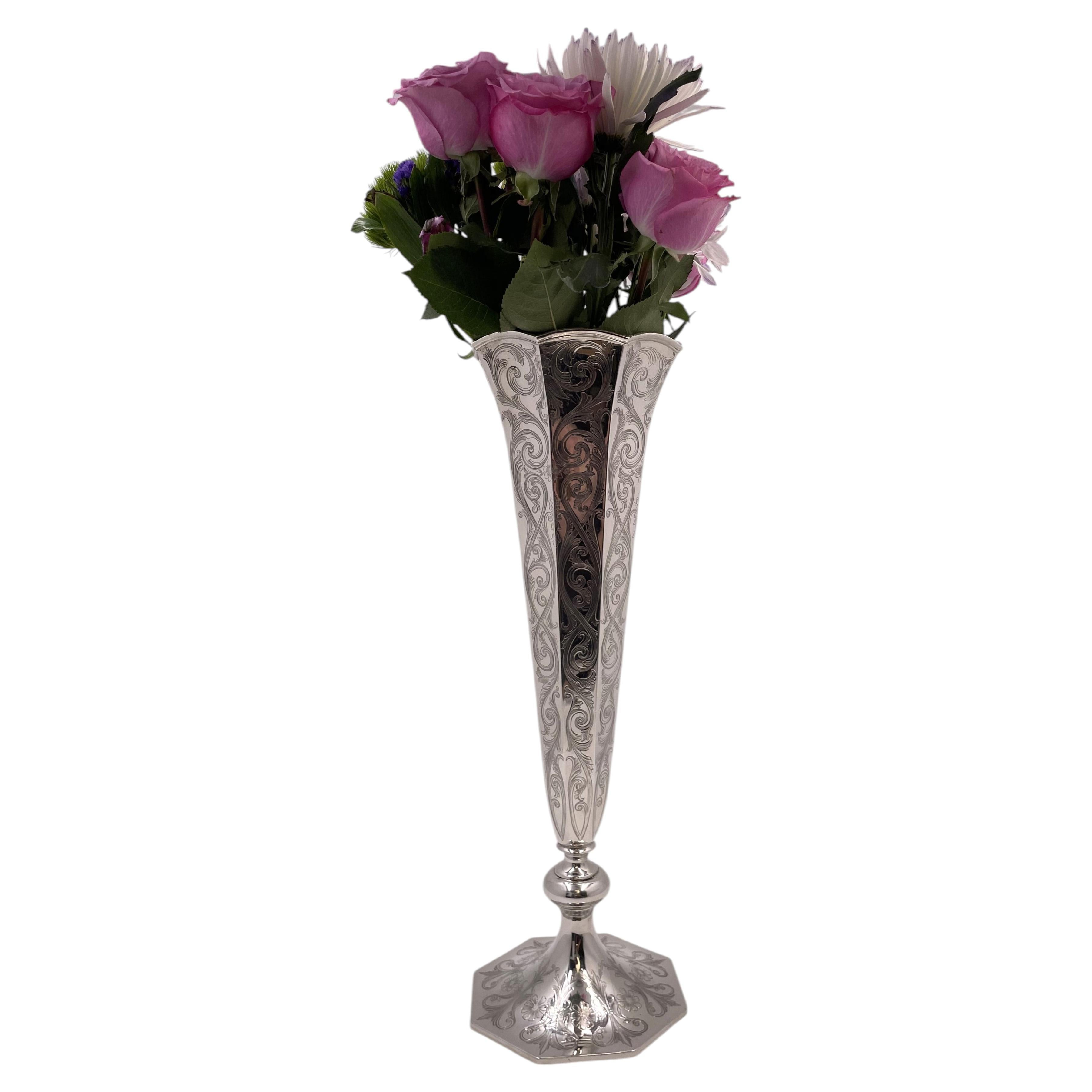 Grand vase en argent de Gorham de la fin du 19e siècle
