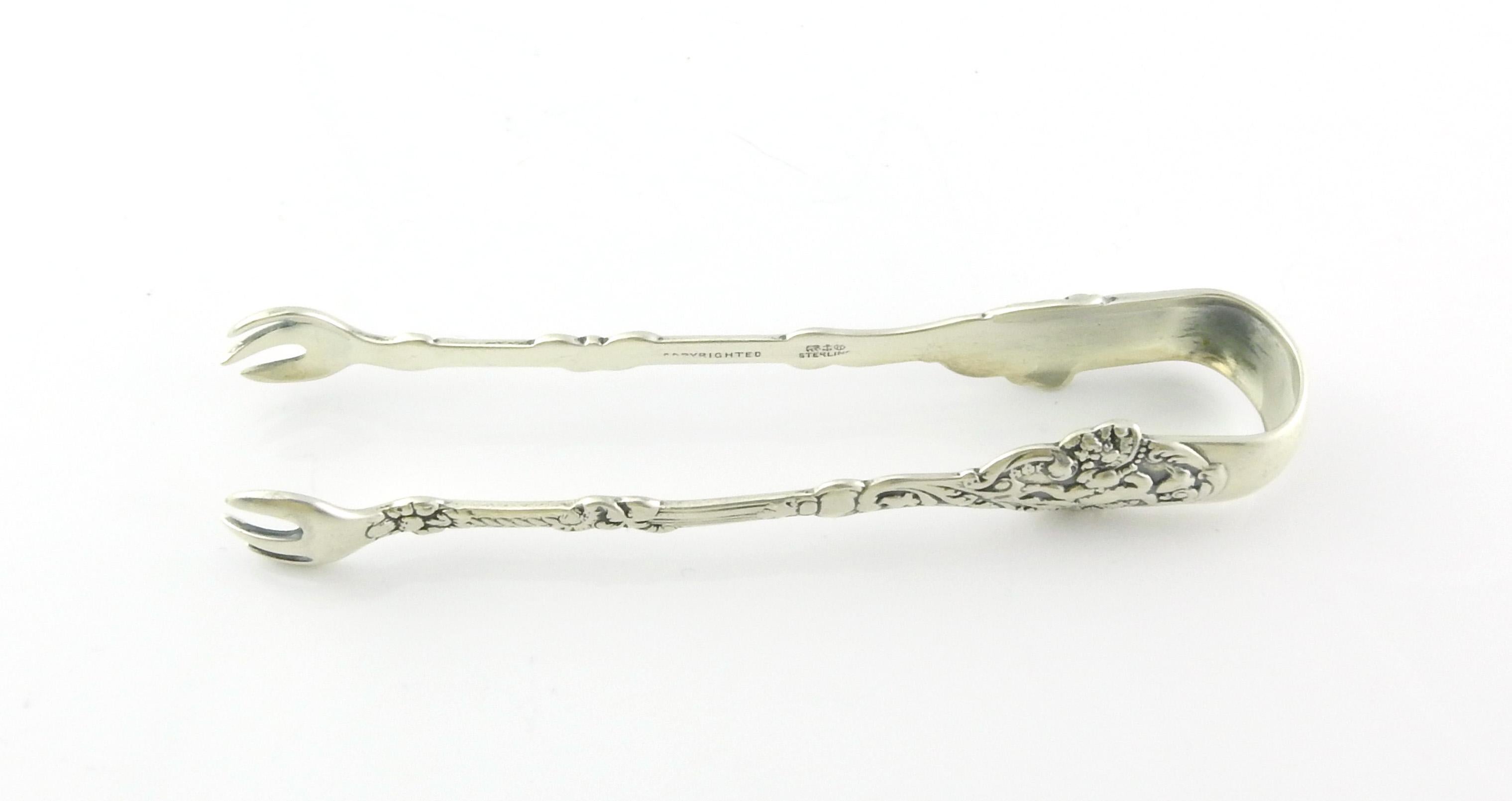 Gorham Versailles Sterling Silver Bon Bon Tongs, with Monogram In Good Condition In Washington Depot, CT