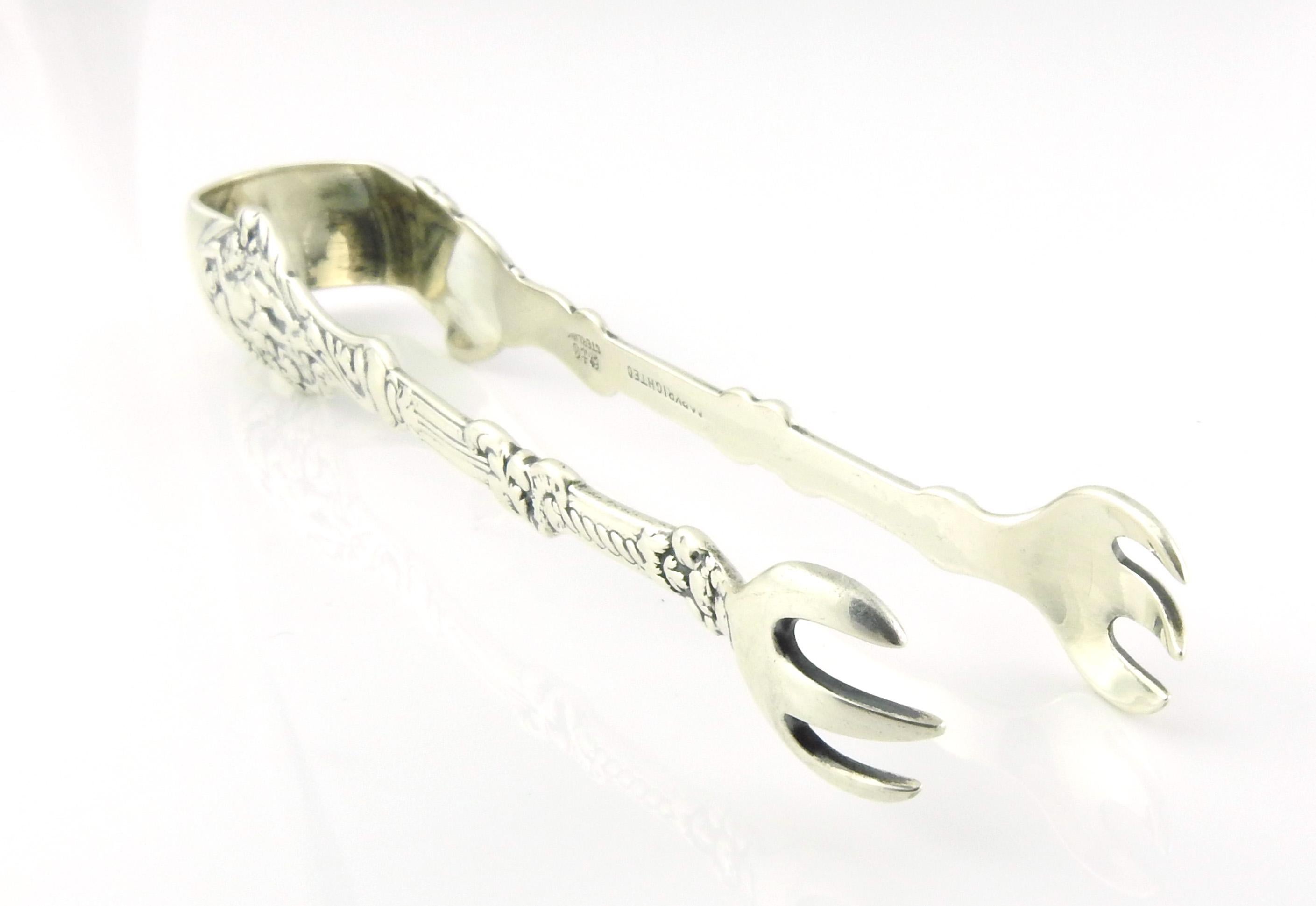 Gorham Versailles Sterling Silver Bon Bon Tongs, with Monogram 1