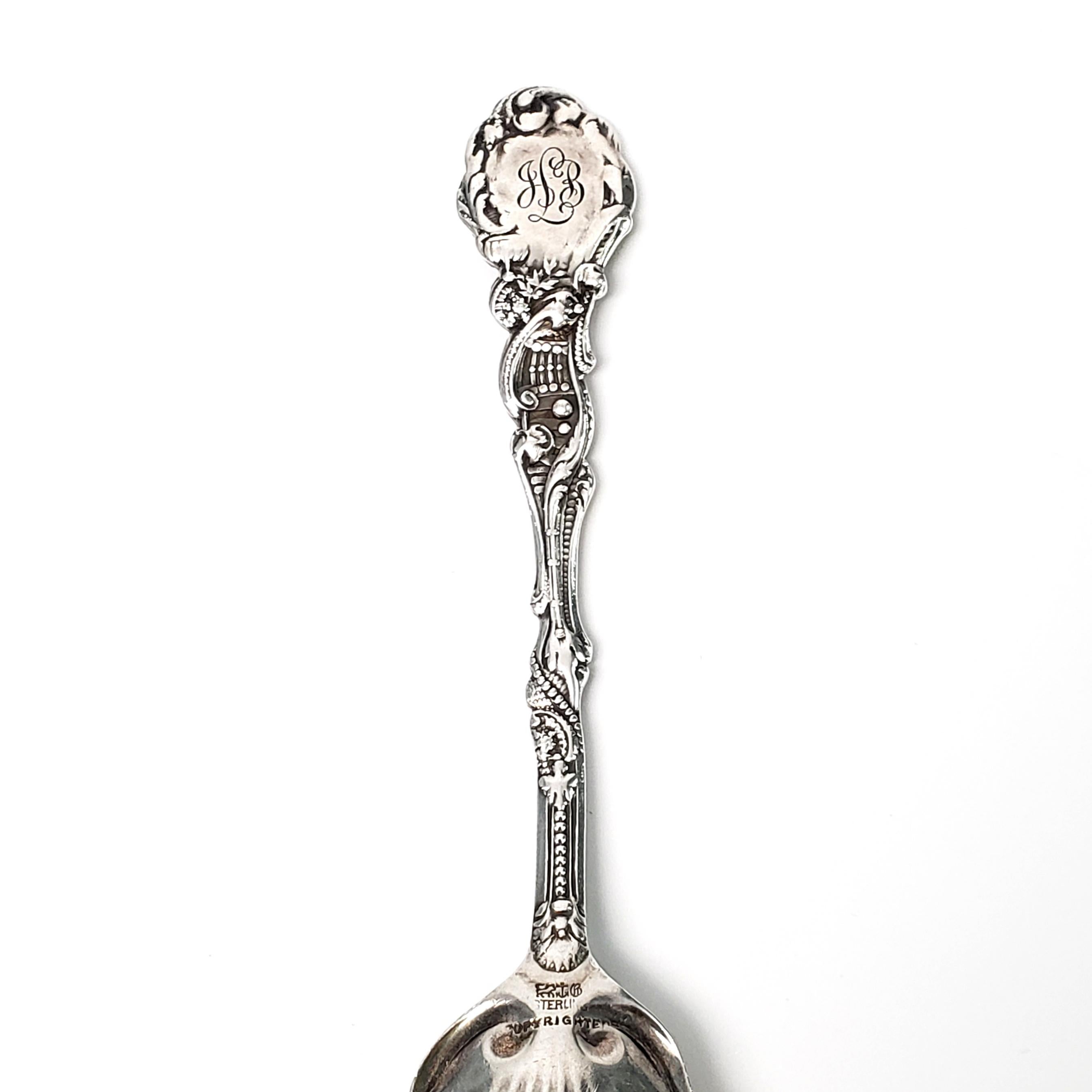 19th Century Gorham Versailles Sterling Silver Gold Wash Bowl Sugar Shell Spoon