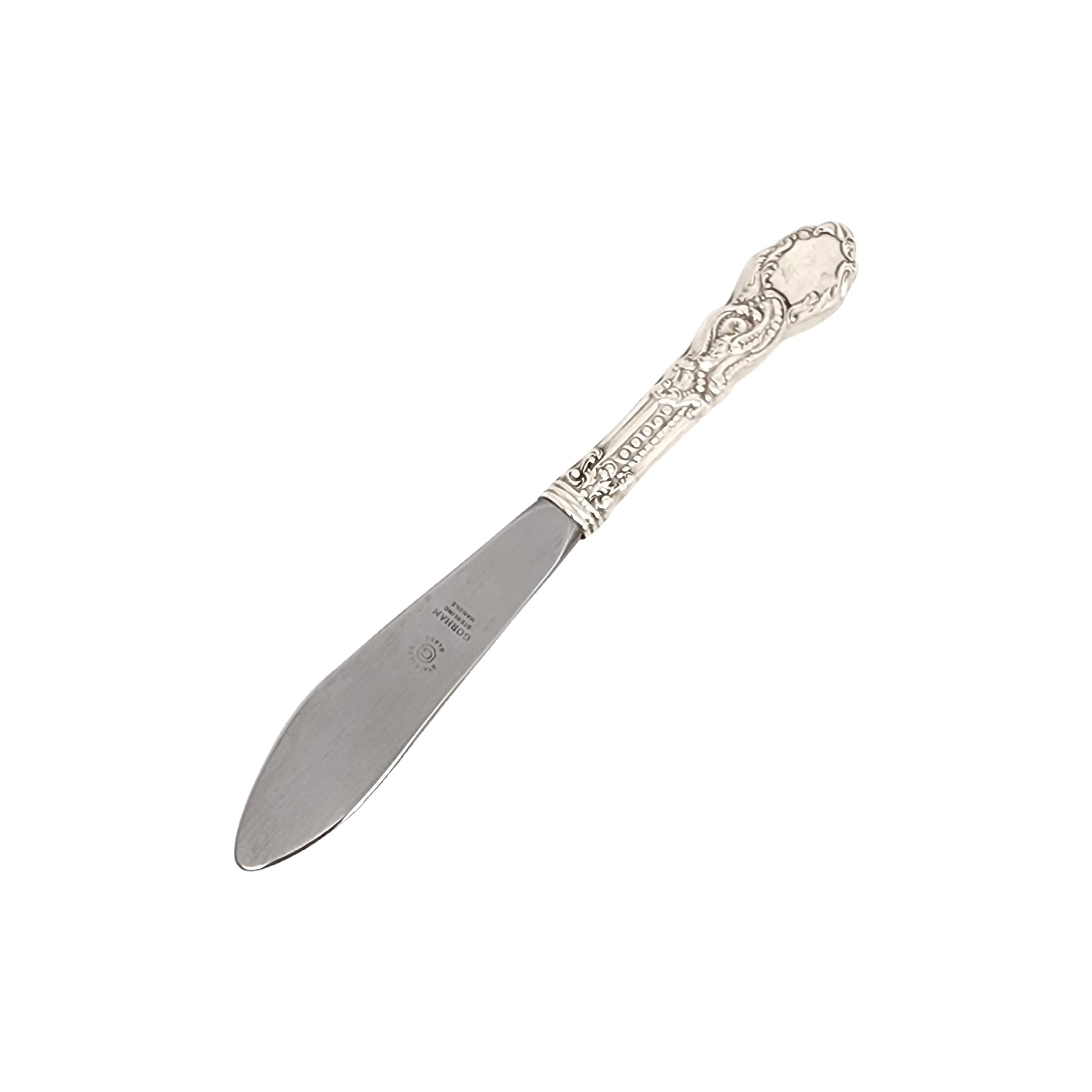 Gorham Versailles Sterling Silver Handle Stainless Blade Modern Butter Spreader For Sale 6