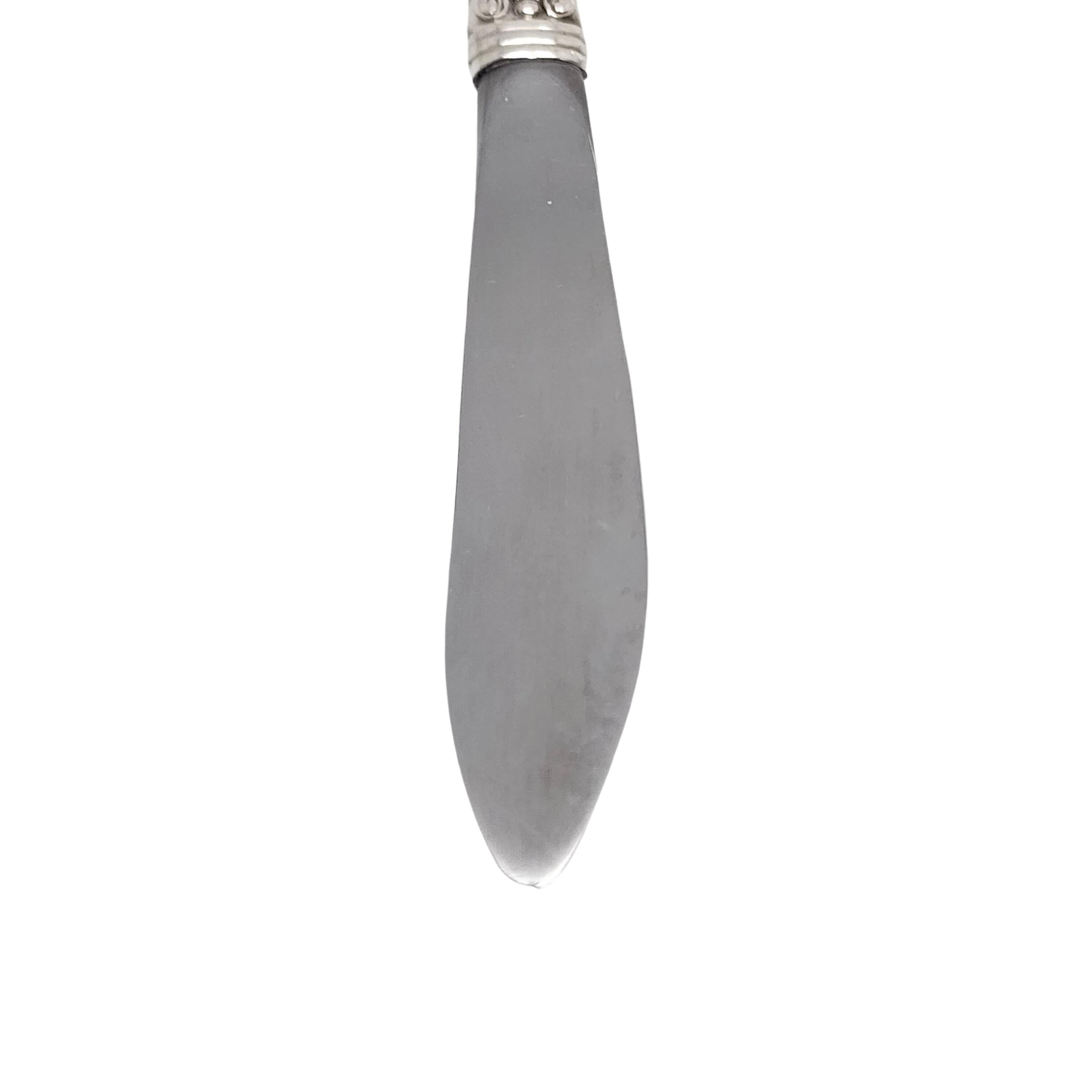 Women's or Men's Gorham Versailles Sterling Silver Handle Stainless Blade Modern Butter Spreader For Sale
