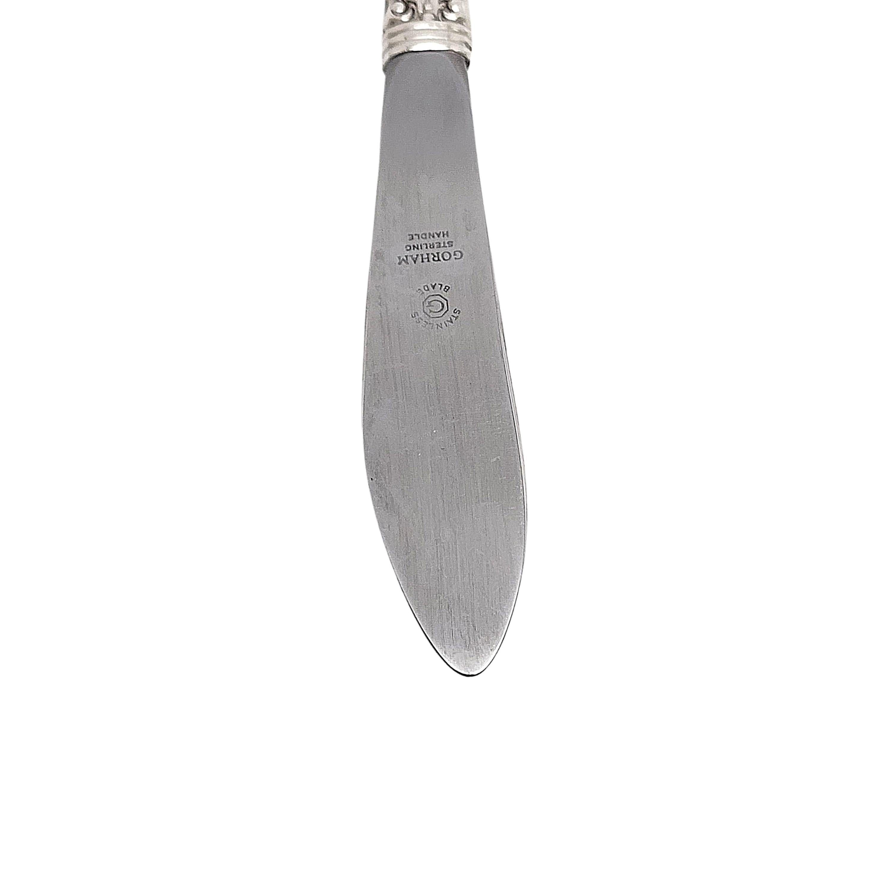 Gorham Versailles Sterling Silver Handle Stainless Blade Modern Butter Spreader For Sale 2
