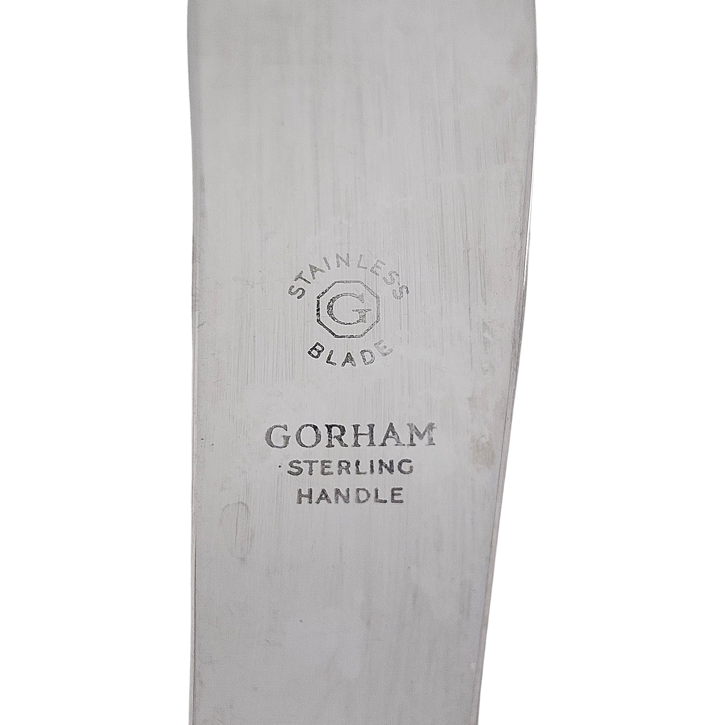 Gorham Versailles Sterling Silver Handle Stainless Blade Modern Butter Spreader For Sale 3