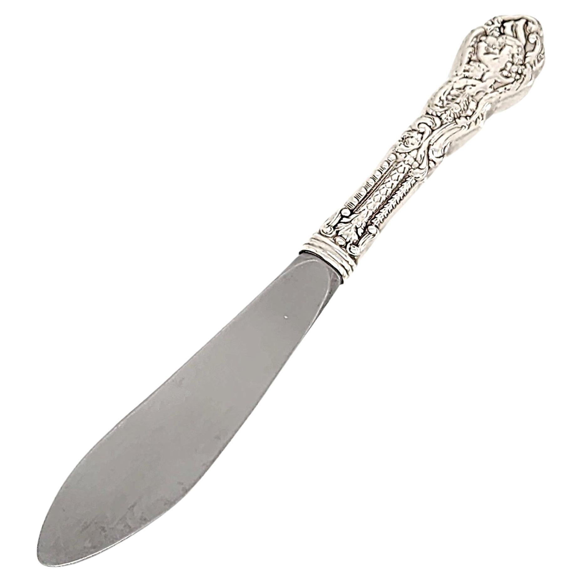 Gorham Versailles Sterling Silver Handle Stainless Blade Modern Butter Spreader For Sale