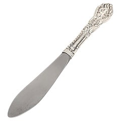 Gorham Versailles Sterling Silver Handle Stainless Blade Modern Butter Spreader