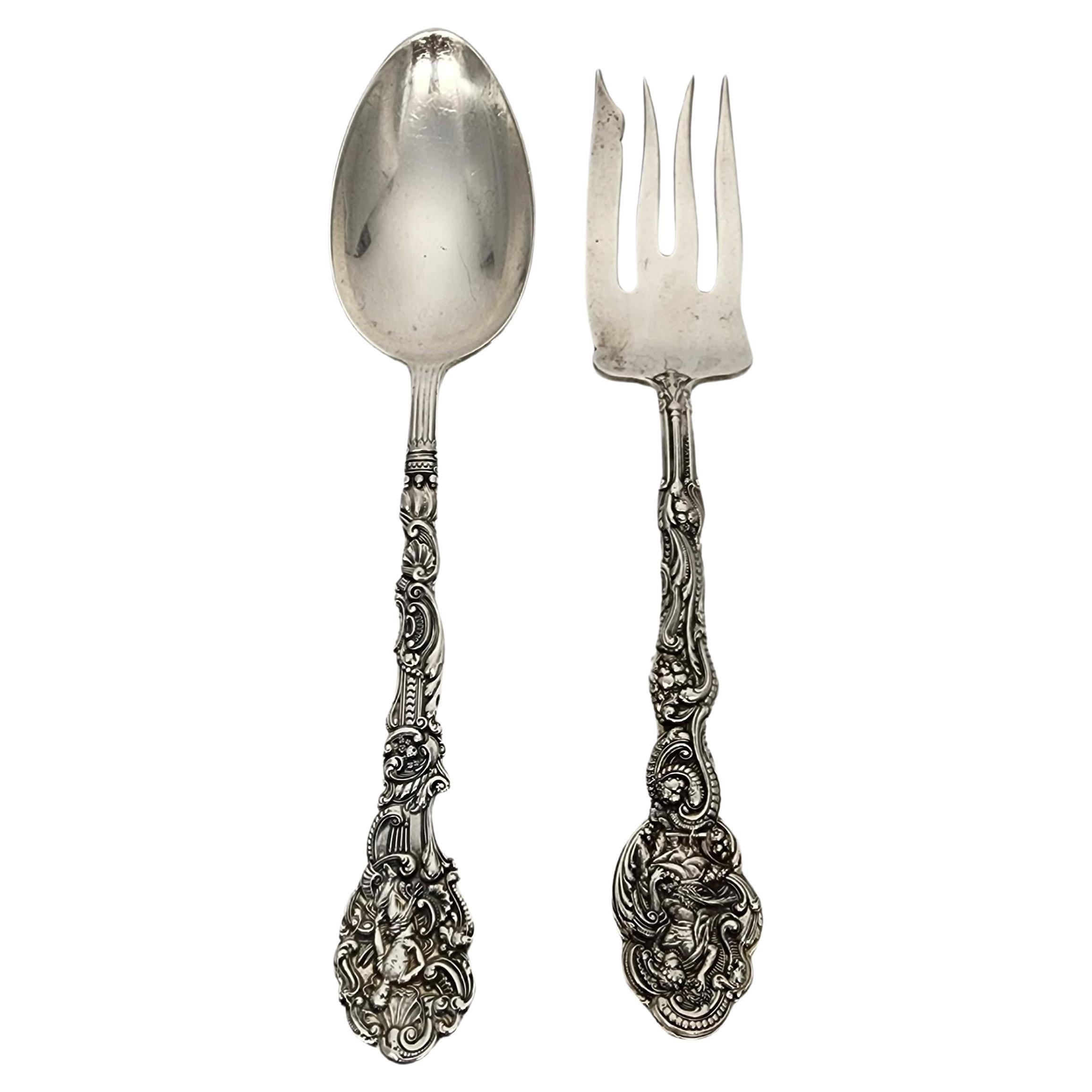 Gorham Versailles Sterling Silver Serving Fork & Spoon Set 8 1/4" #15709