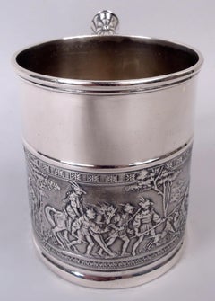 Gorham Victorian Baby Cup with Renaissance Hunt Frieze, 1886