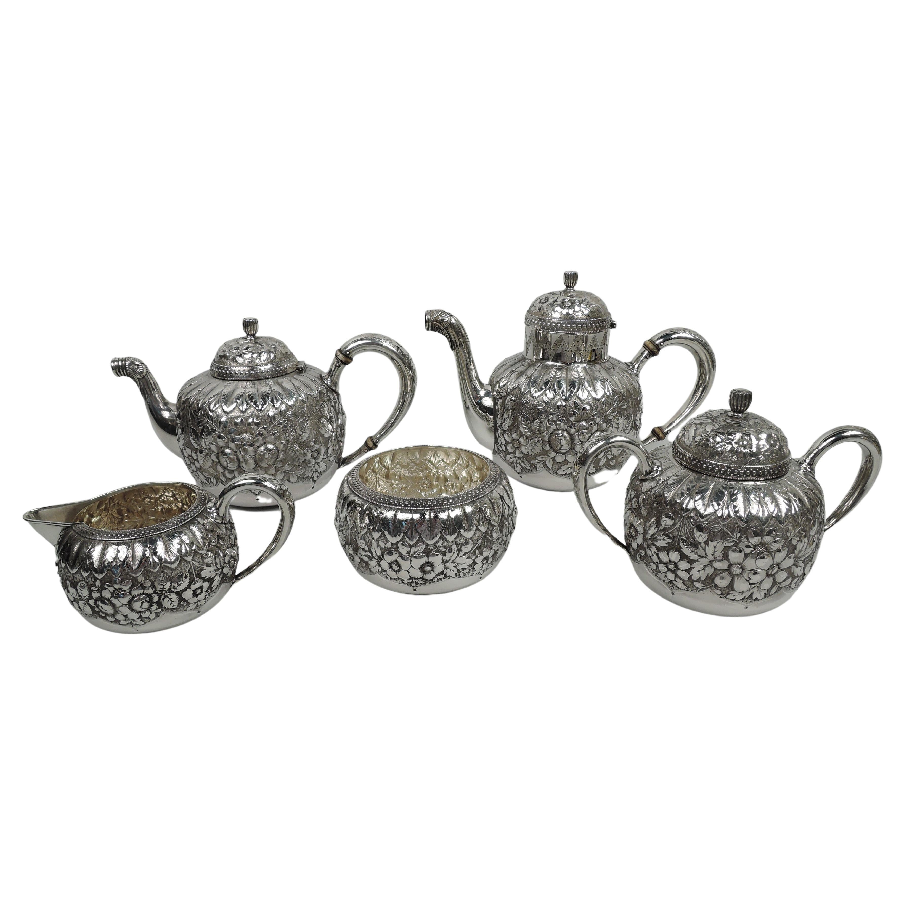 Viktorianisches klassisches 6-teiliges Kaffee- und Tee-Set aus Gorham
