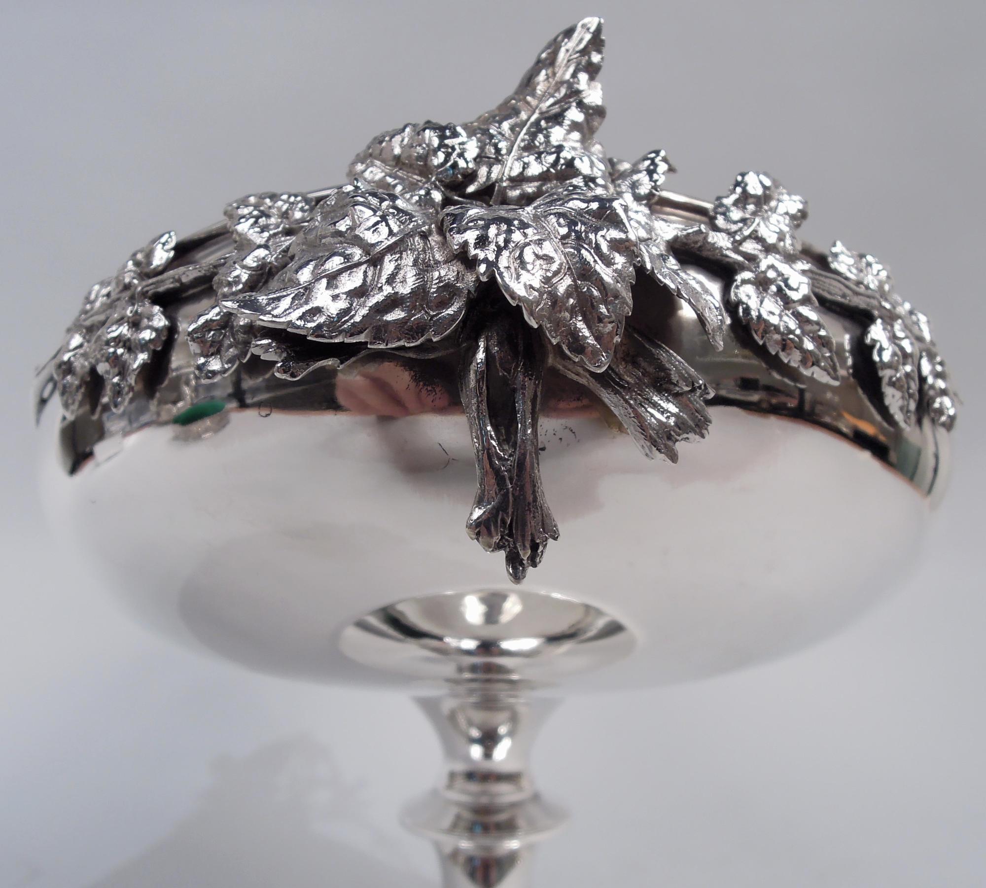 Fin du XIXe siècle Gorham Victorian Classical Sterling Silver Squirrel Centerpiece Bowl, 1870 en vente