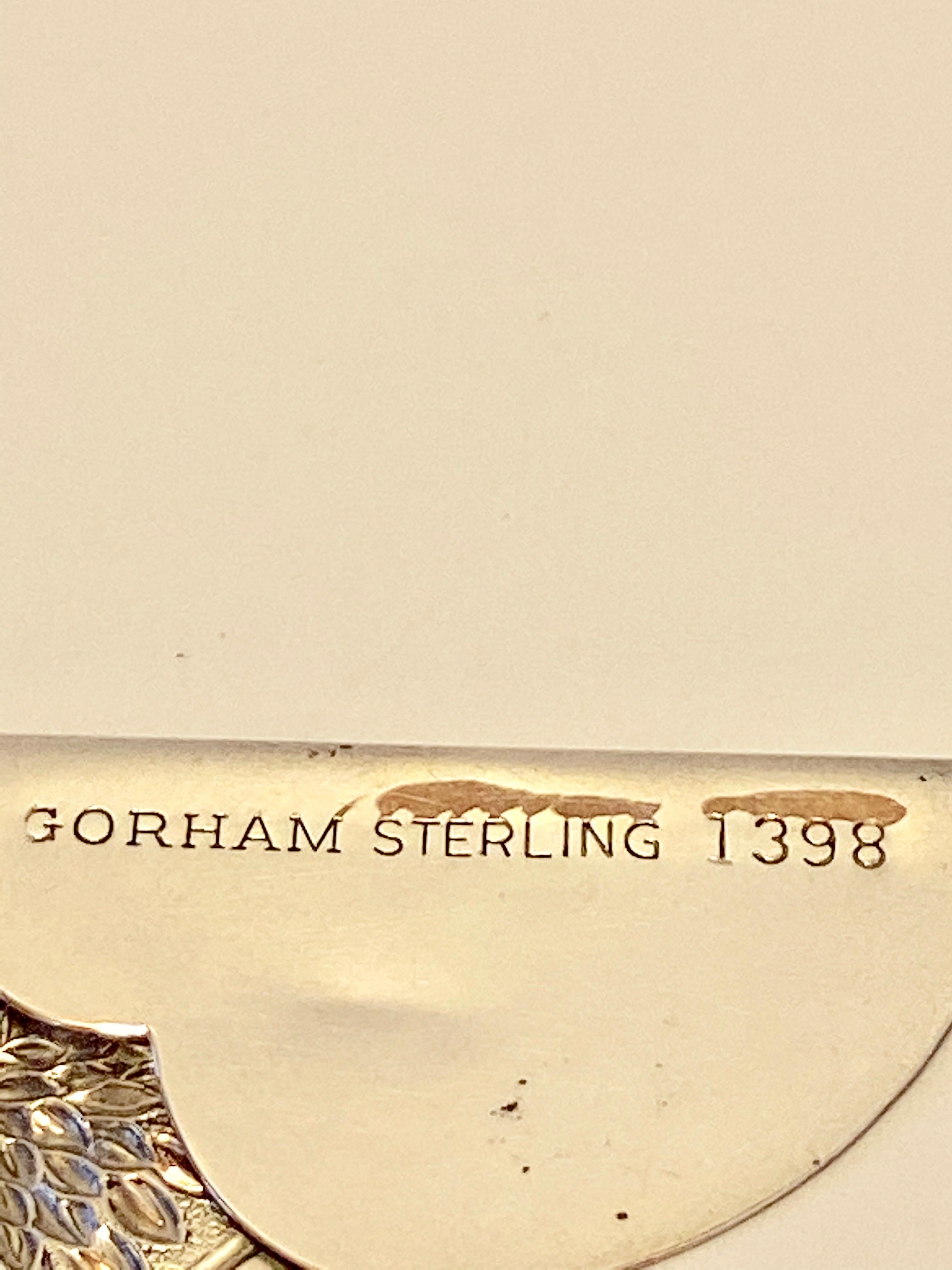 Beige Gorham Victorian Sterling Silver Detailed Bursting Floral Bookmark For Sale