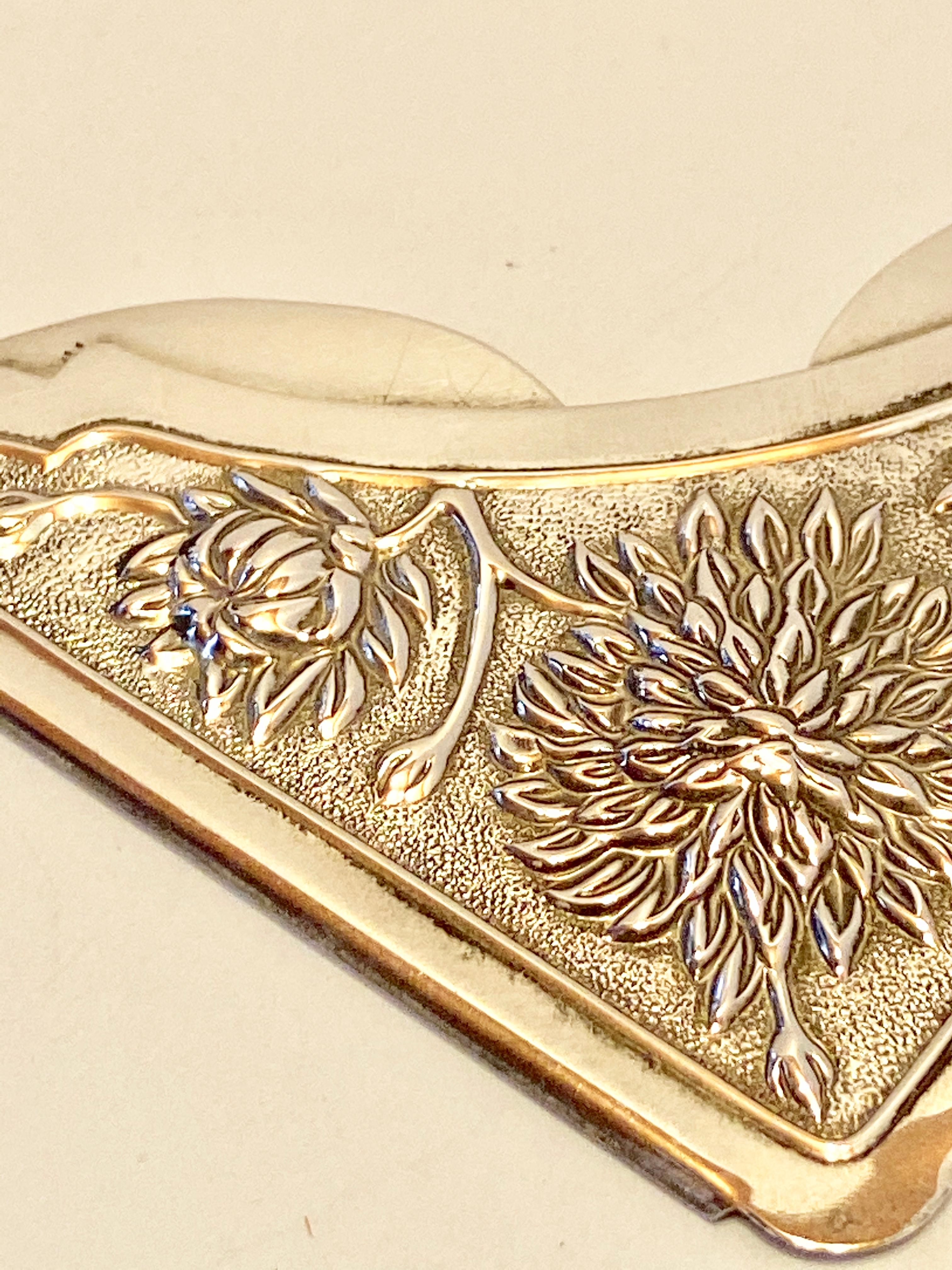 Gorham Victorian Sterling Silver Detailed Bursting Floral Bookmark For Sale 1