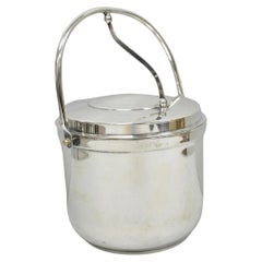 Gorham YC141 Mid Century Modern Silver Plated Reticulating Hinge Ice Bucket