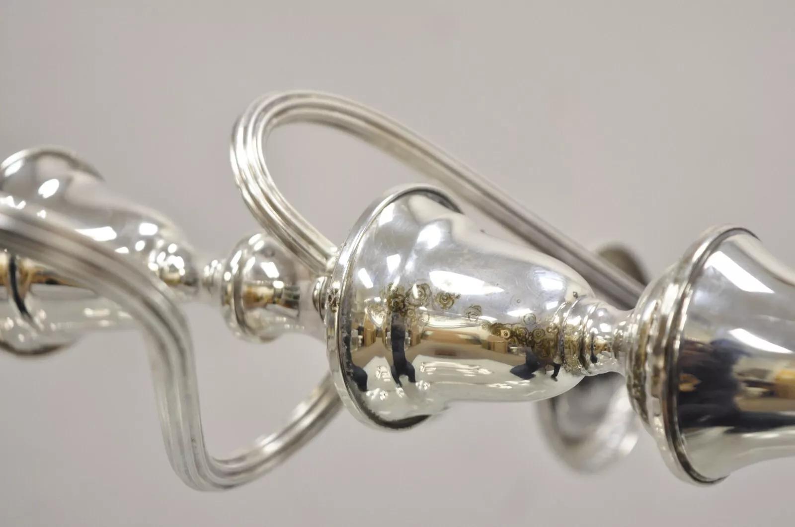 Gorham YC3031 3 Arm Branch Colonial Silver Plated Candle Candelabra - a Pair 1