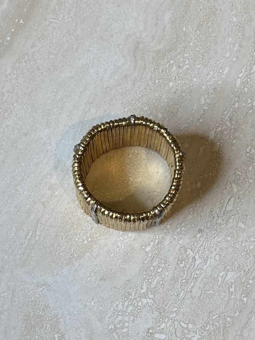 Femenino o masculino Pulsera elástica vintage Giora Gold Cuff en venta