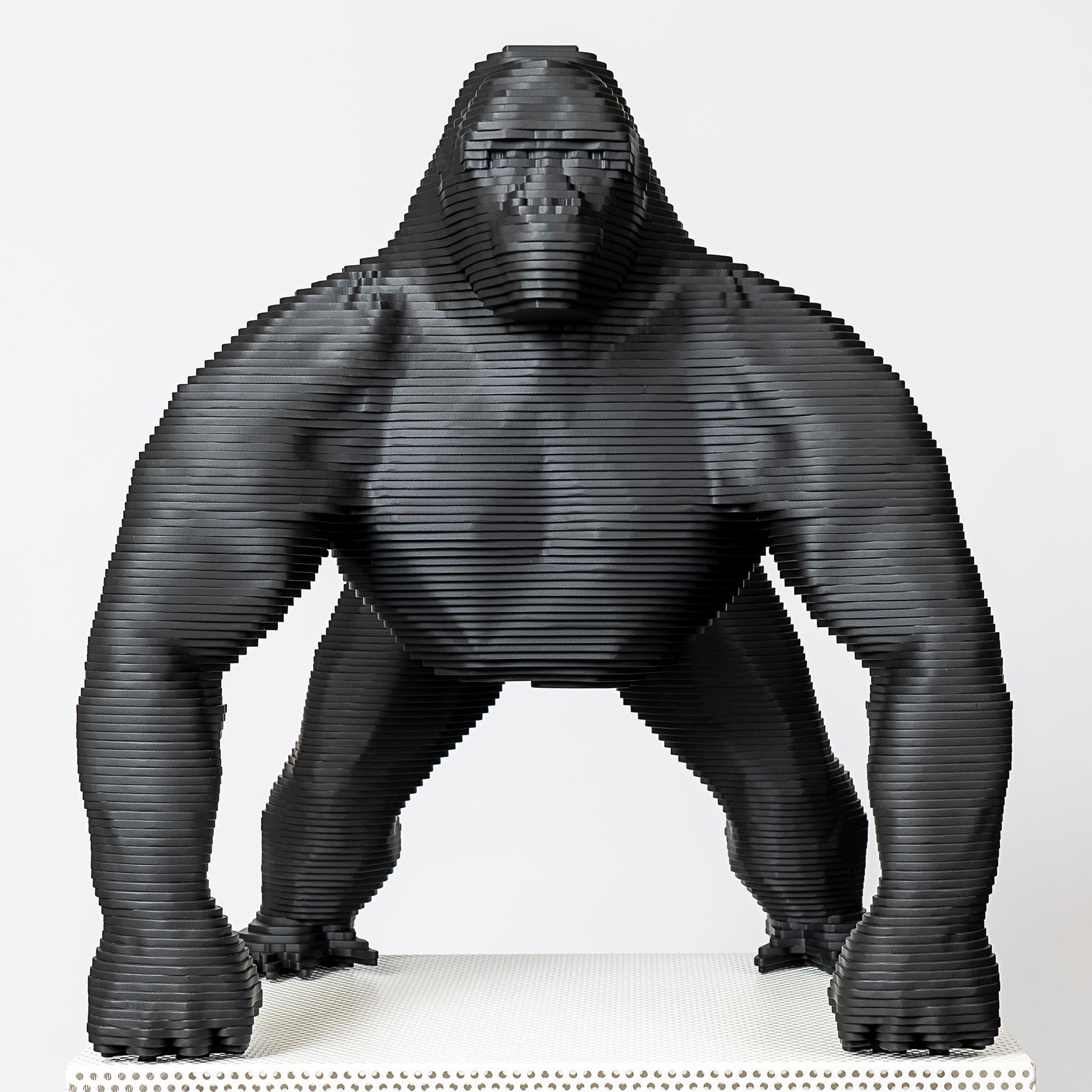 Schwarze Goril-Skulptur (Belgisch) im Angebot