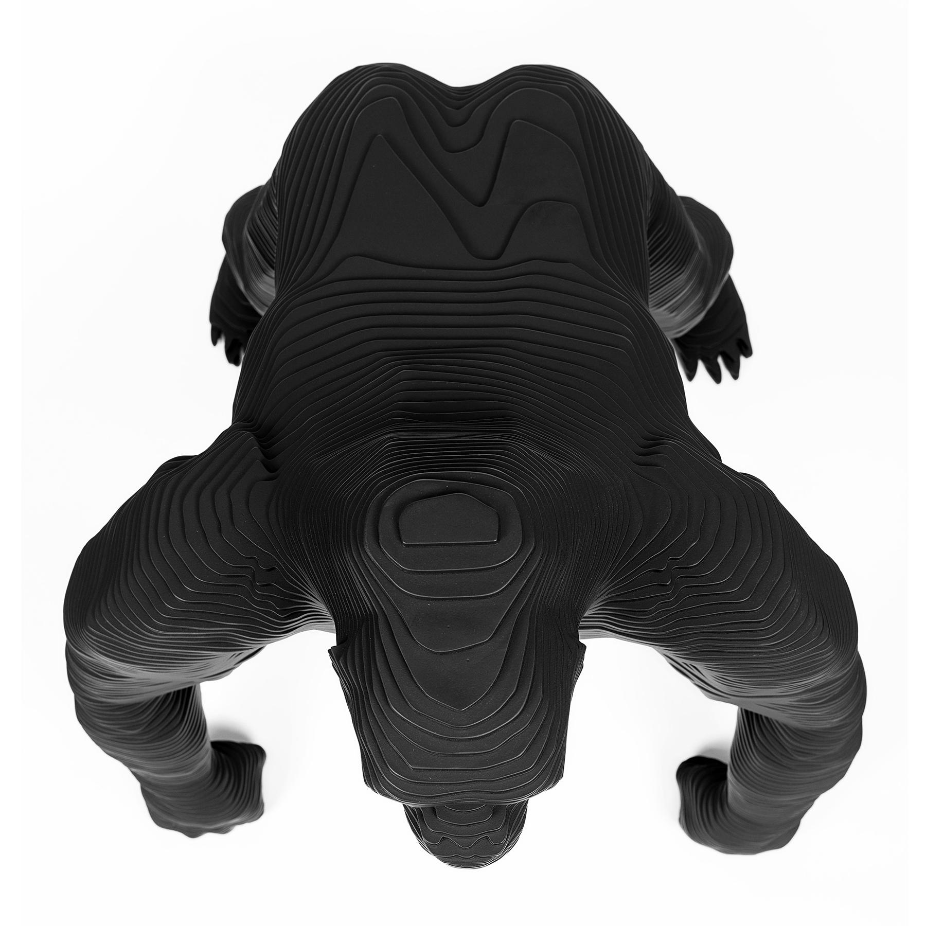 Forged Goril Black Sculpture For Sale