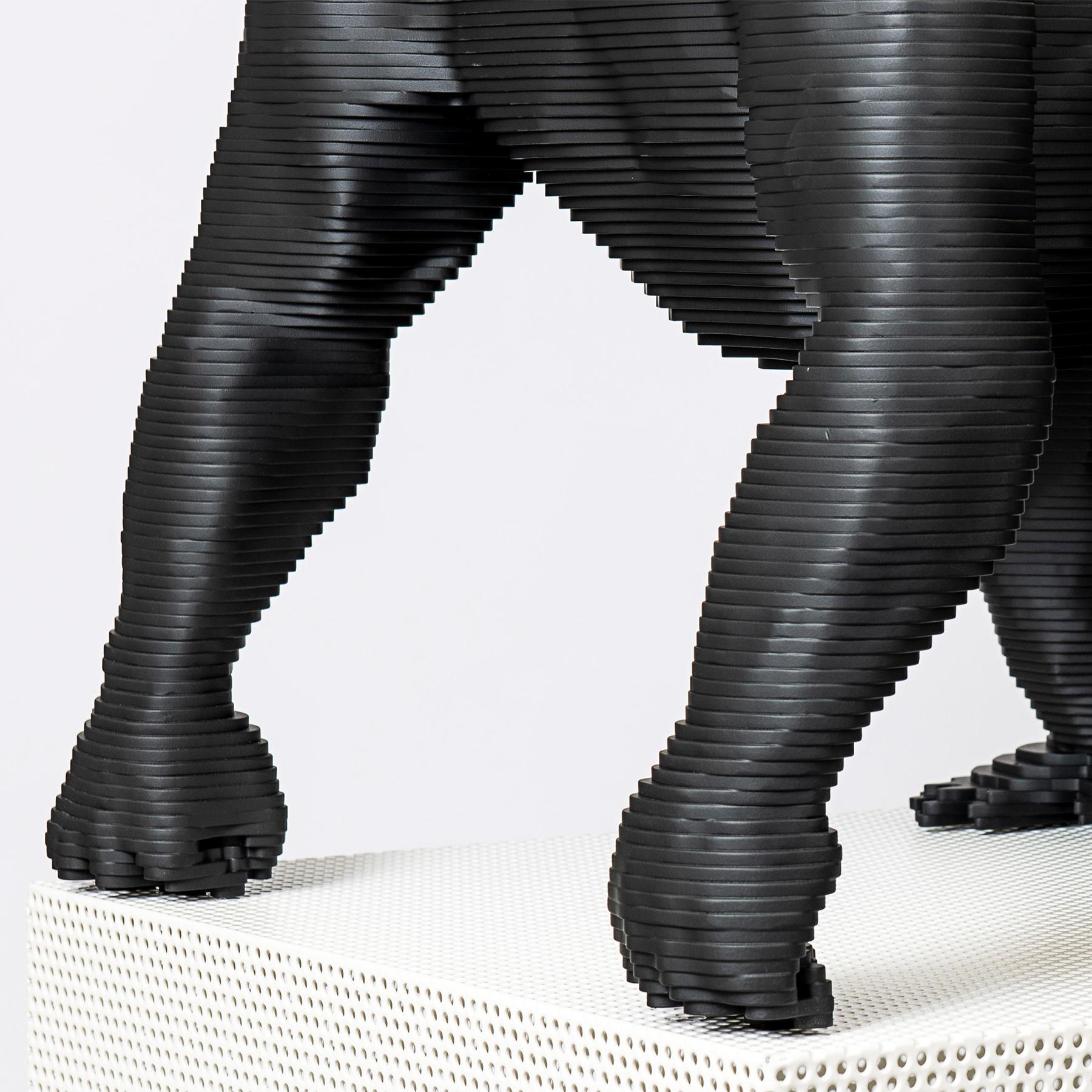 Aluminum Goril Black Sculpture For Sale
