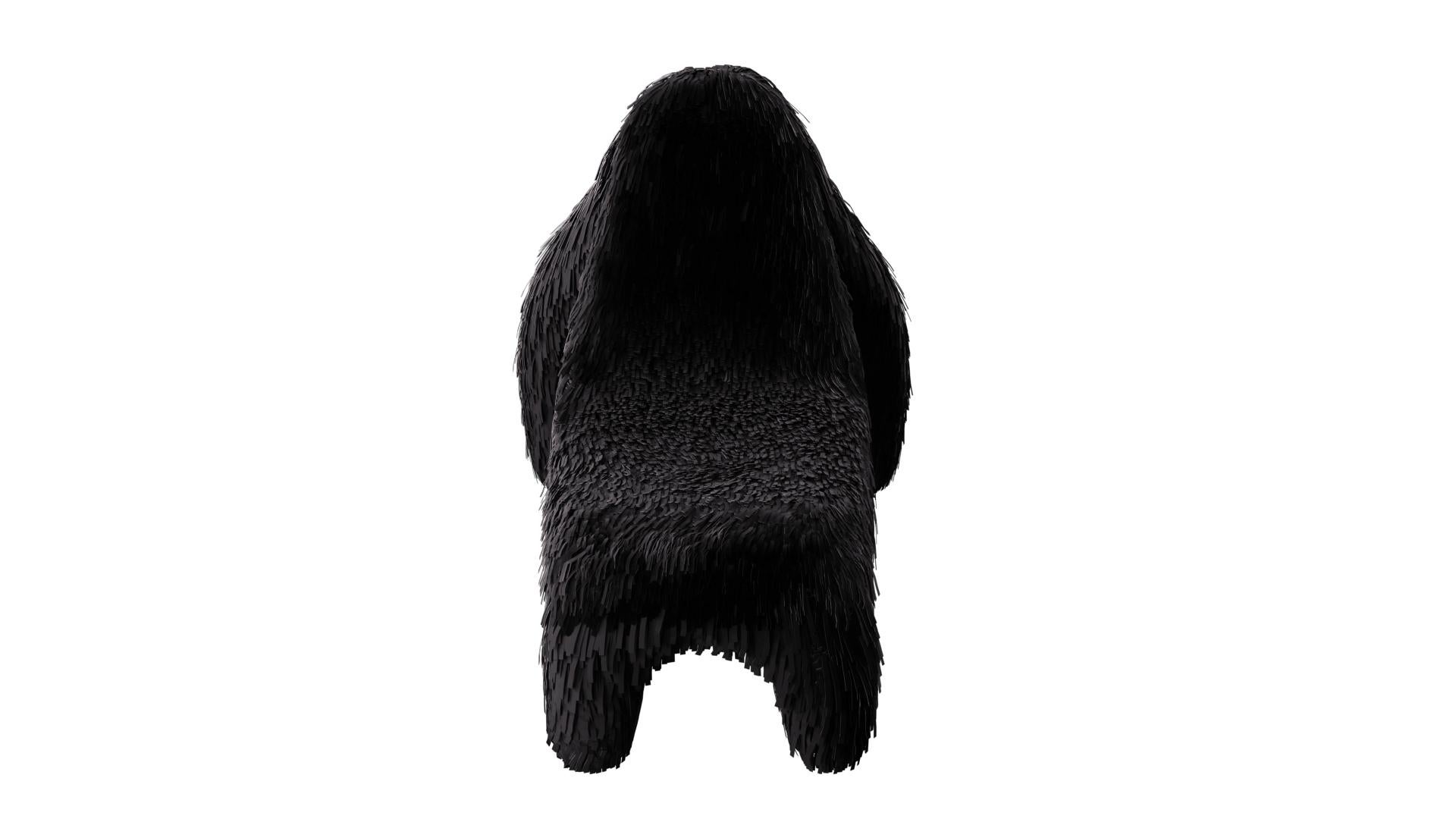 Moderne Chaise Gorilla en cuir véritable noir par MARCANTONIO en vente