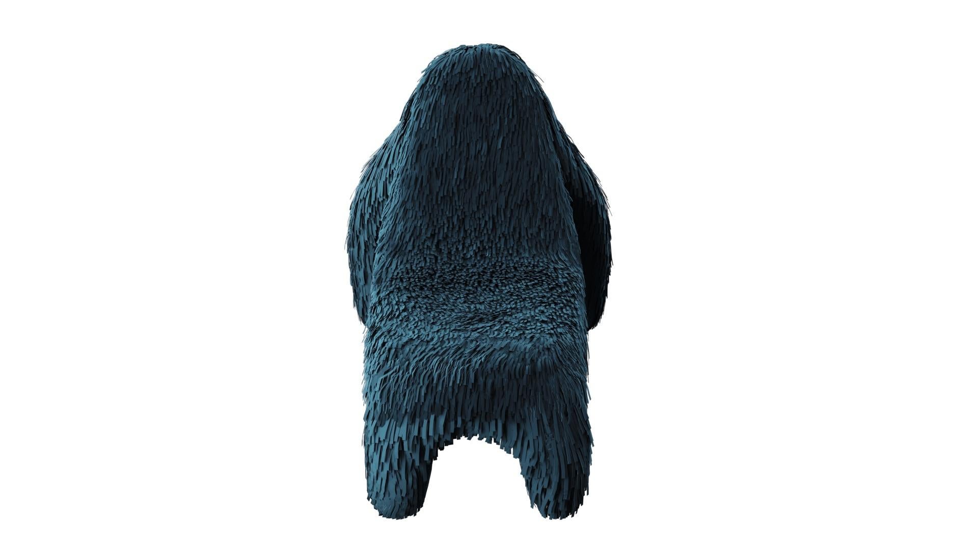Moderne Chaise Gorilla avec vrai cuir bleu vert par Marcantonio en vente