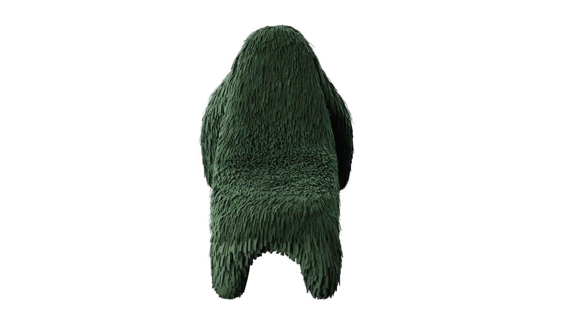 Moderne Chaise Gorilla en cuir vert véritable de Marcantonio en vente